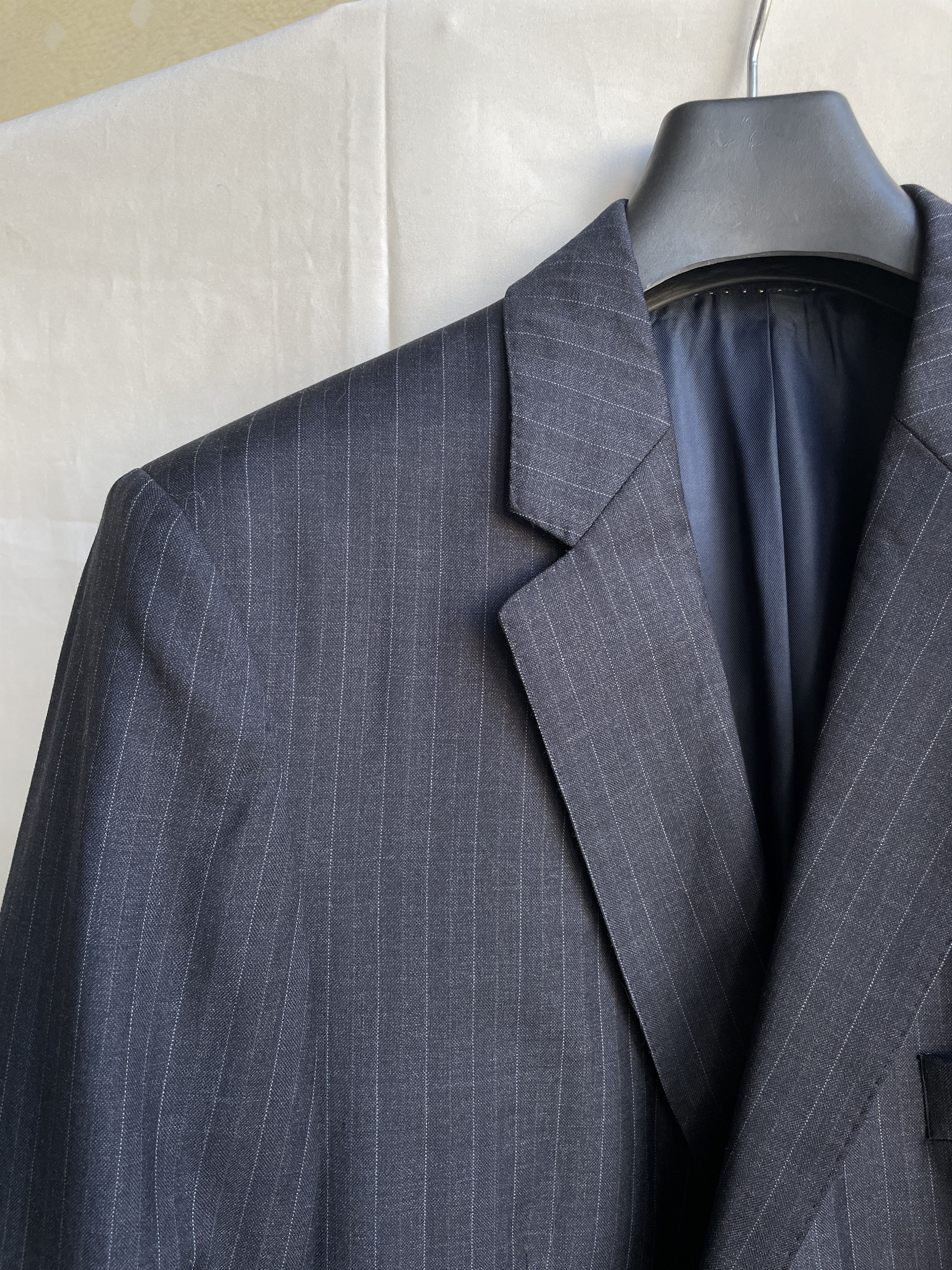 Burberry Burberry K-Knopf Striped Navy Wool Suit Jacket Blazer Size 44R - 5 Thumbnail