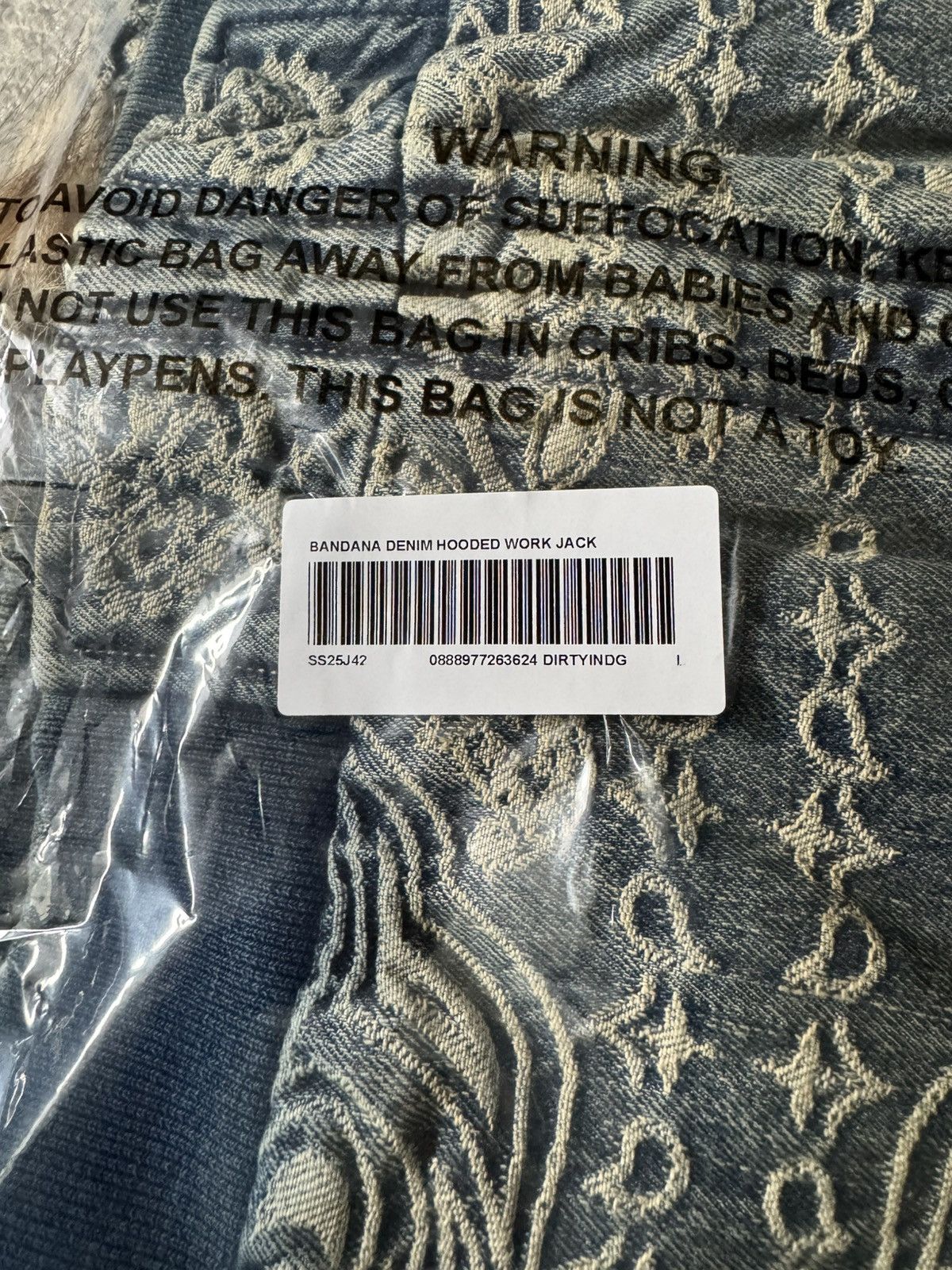 Supreme Bandana Jacquard Denim Hooded Work Jacket Size US L / EU 52-54 / 3 - 4 Thumbnail
