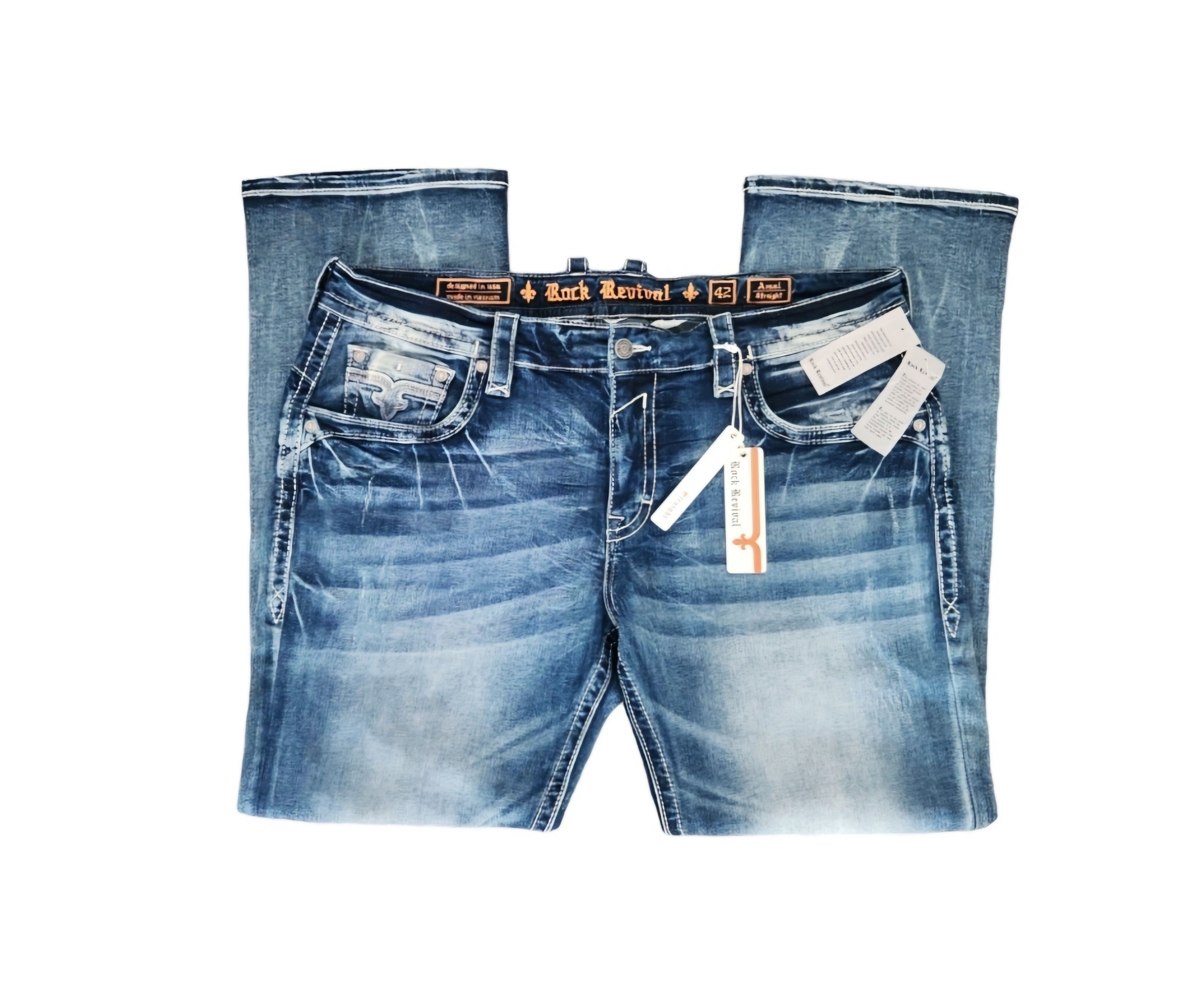 Rock Revival Rock Revival Amal Straight jeans Stretch Dark Wash $220 42 Size US 42 / EU 58 - 14 Thumbnail