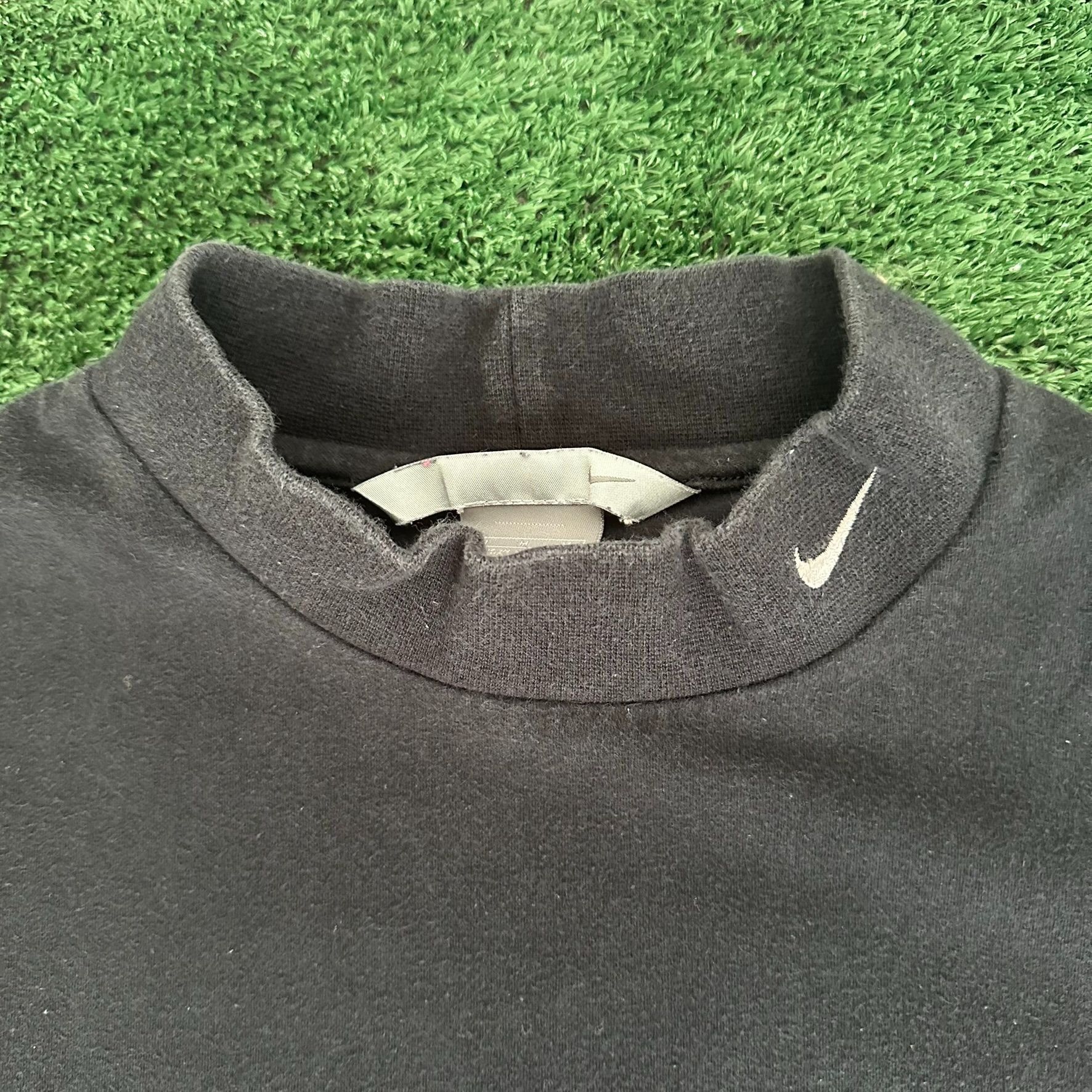 Nike Vintage Y2K Nike Swoosh Mock Neck T-Shirt Long Sleeve Black Size US M / EU 48-50 / 2 - 2 Thumbnail