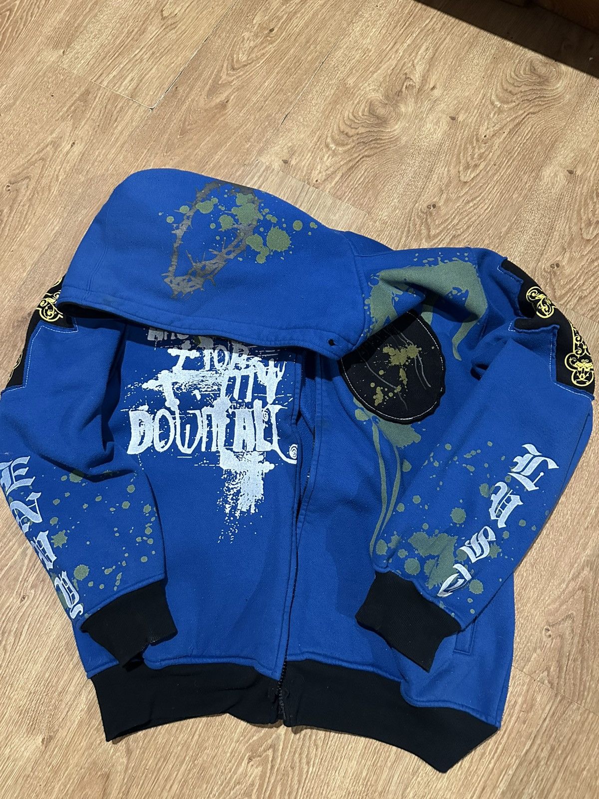 Vintage Vintage VTG Delf Hoodie Zip All Over Print Y2K Size US XL / EU 56 / 4 - 6 Thumbnail
