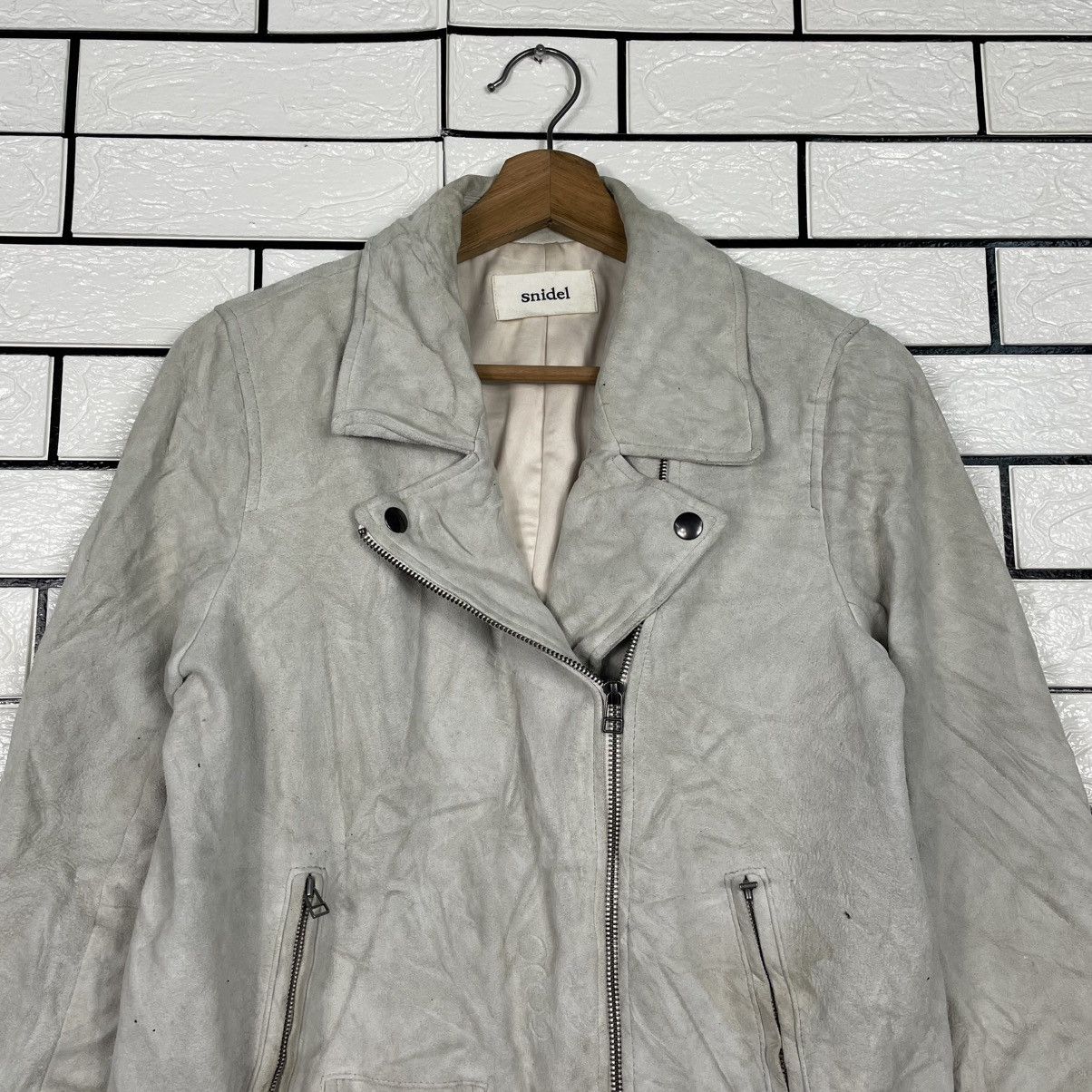 Japanese Brand Snidel Double Colar Leather Jacket Size S / US 4 / IT 40 - 2 Thumbnail