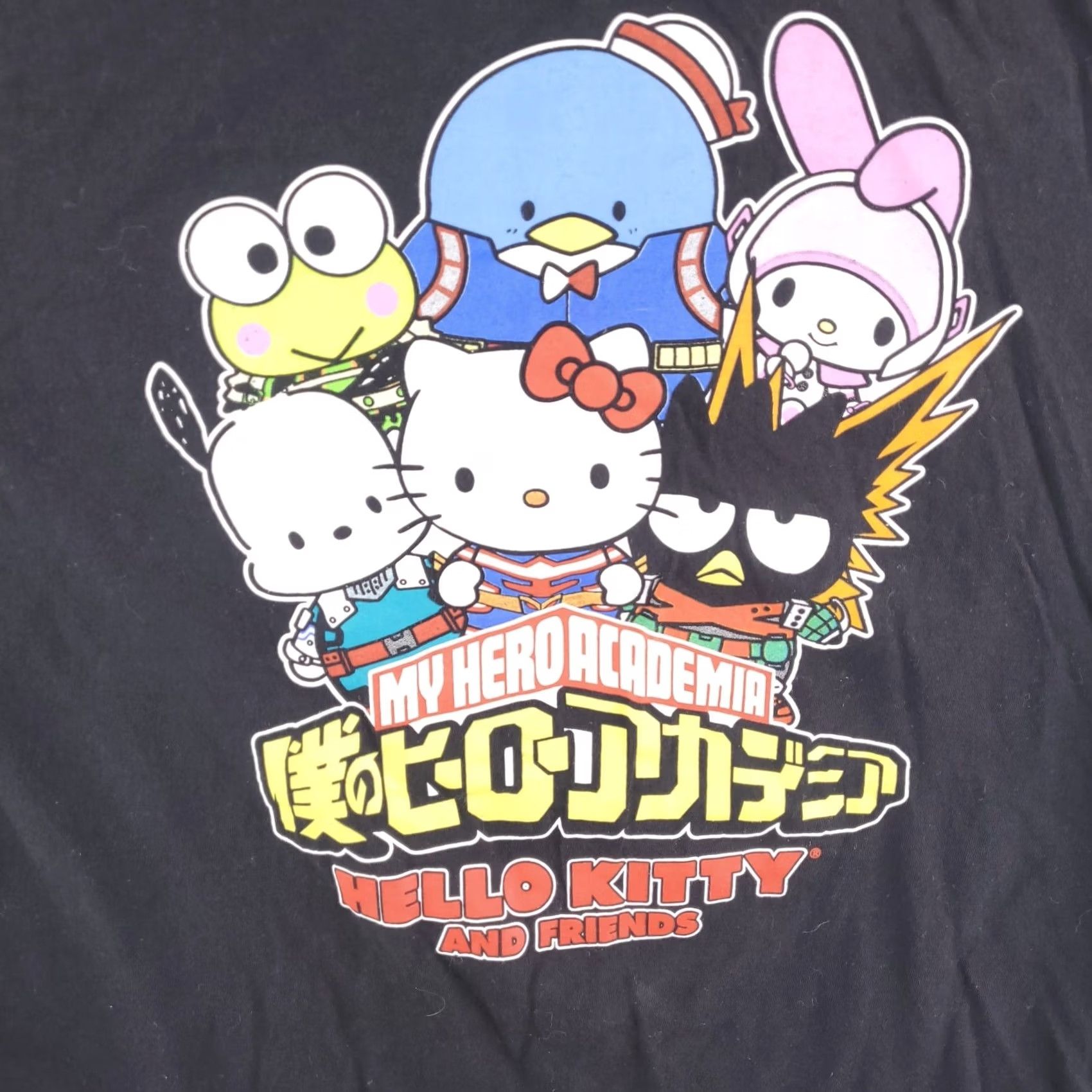 Vintage Sanrio Shirt Mens Large Black Slim Fit T-Shirt Crew Neck Hello Kitty My Hero Academia Vintage: No Size US L / EU 52-54 / 3 - 3 Thumbnail