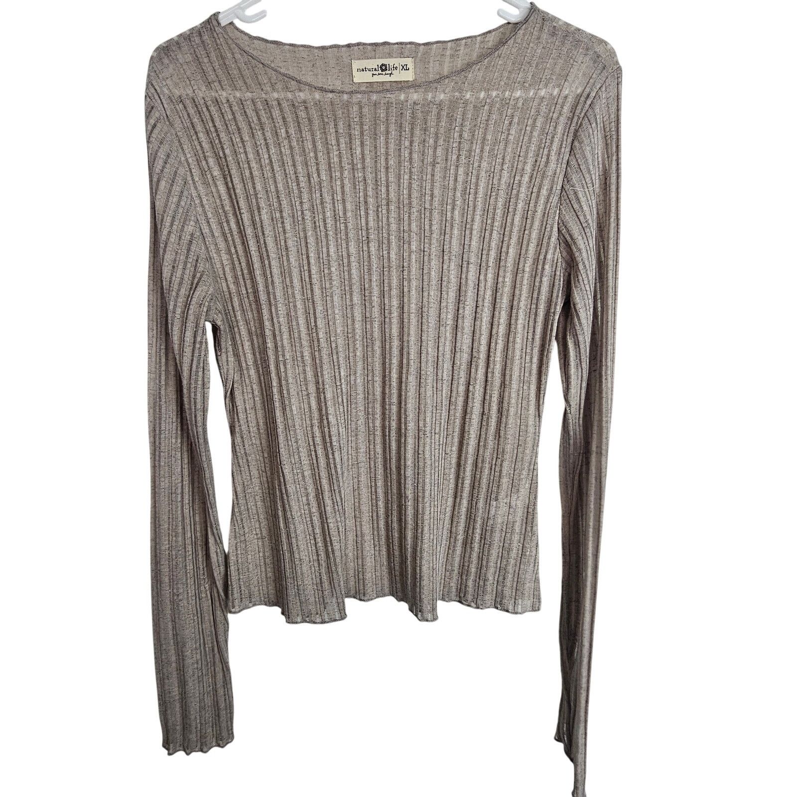 Naturalizer Natural Life Womens Pearl Knit Layering Top XL Ribbed Sheer Size XL / US 12-14 / IT 48-50 - 1 Thumbnail