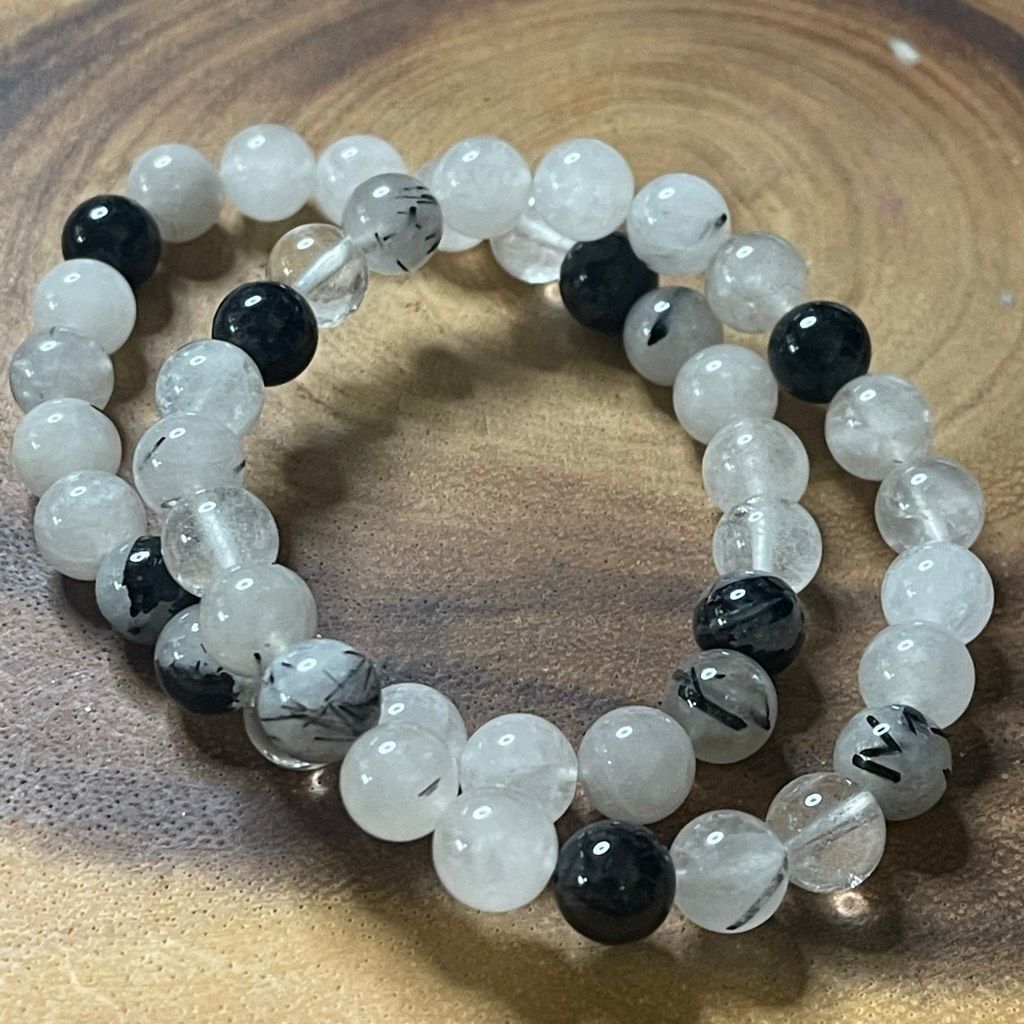 Other Rutilated quartz rutile tourmaline beaded bead stretch brace Size ONE SIZE - 2 Thumbnail