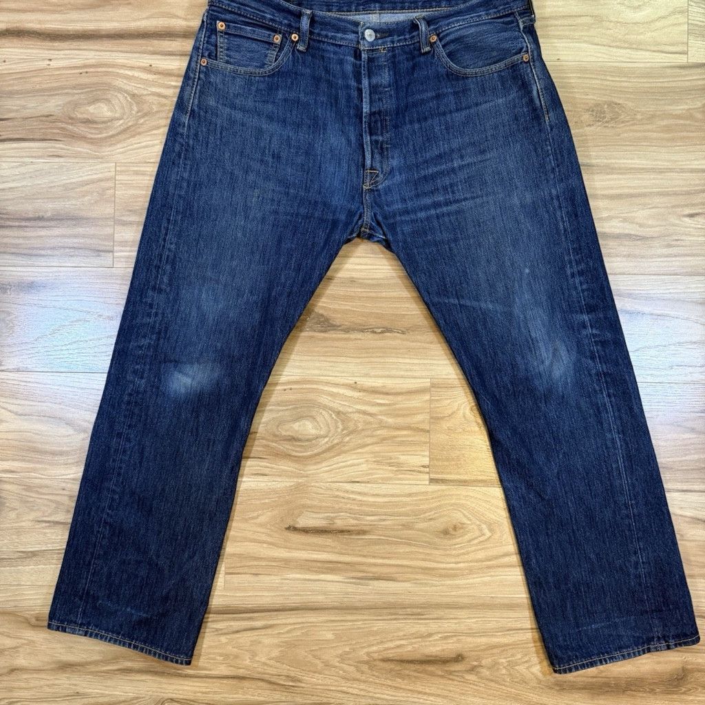 Levi's Levi’s 501 Original Fit Jeans Mens 36x29 Dark Blue Straight Size US 36 / EU 52 - 1 Thumbnail