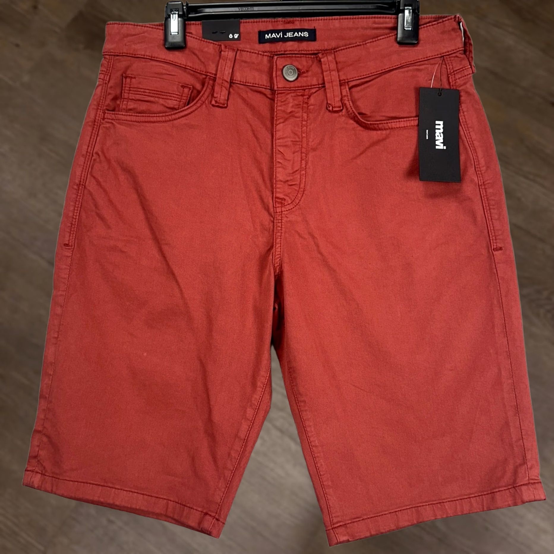 Mavi Mavi John Shorts Mens 32 Red Rose Wood Twill Khakis Stretch Flat Front NEW Size US 32 / EU 48 - 1 Thumbnail