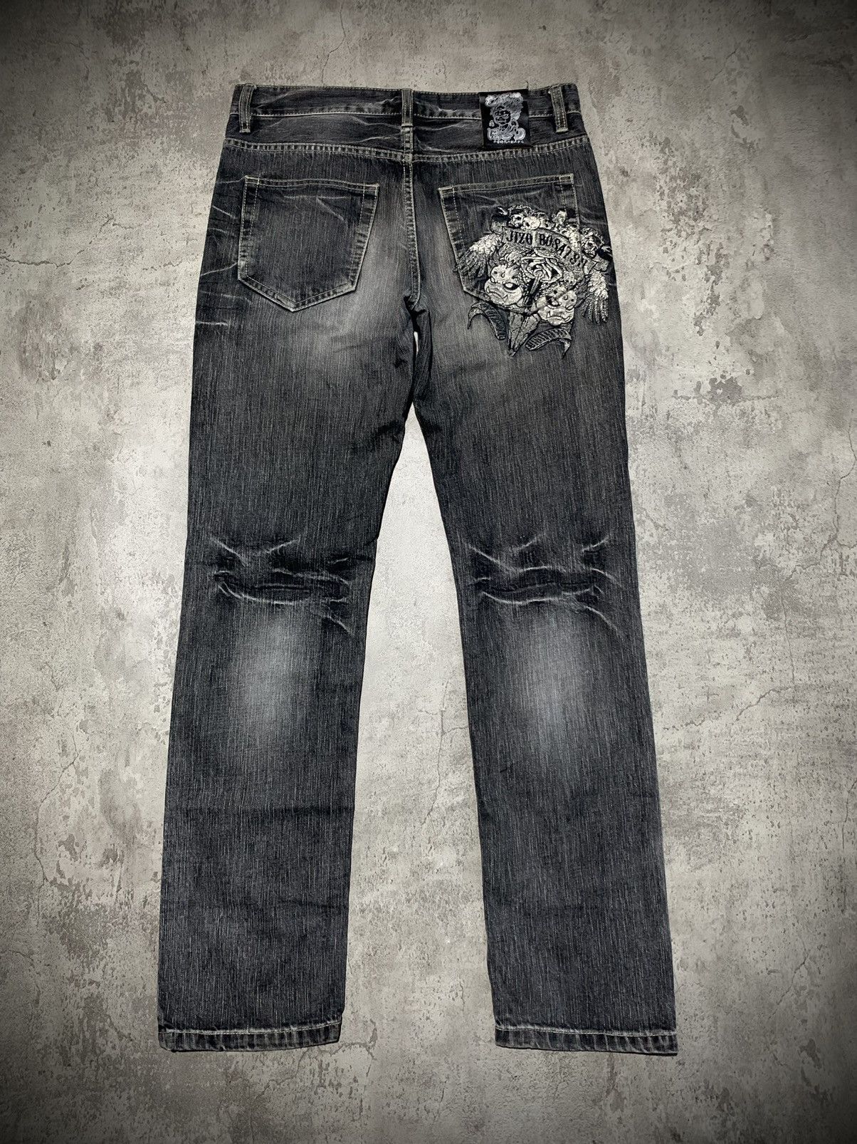 Japanese Brand Jizo bosatsu the master of hell embroidery y2k jeans Size US 31 - 1 Thumbnail