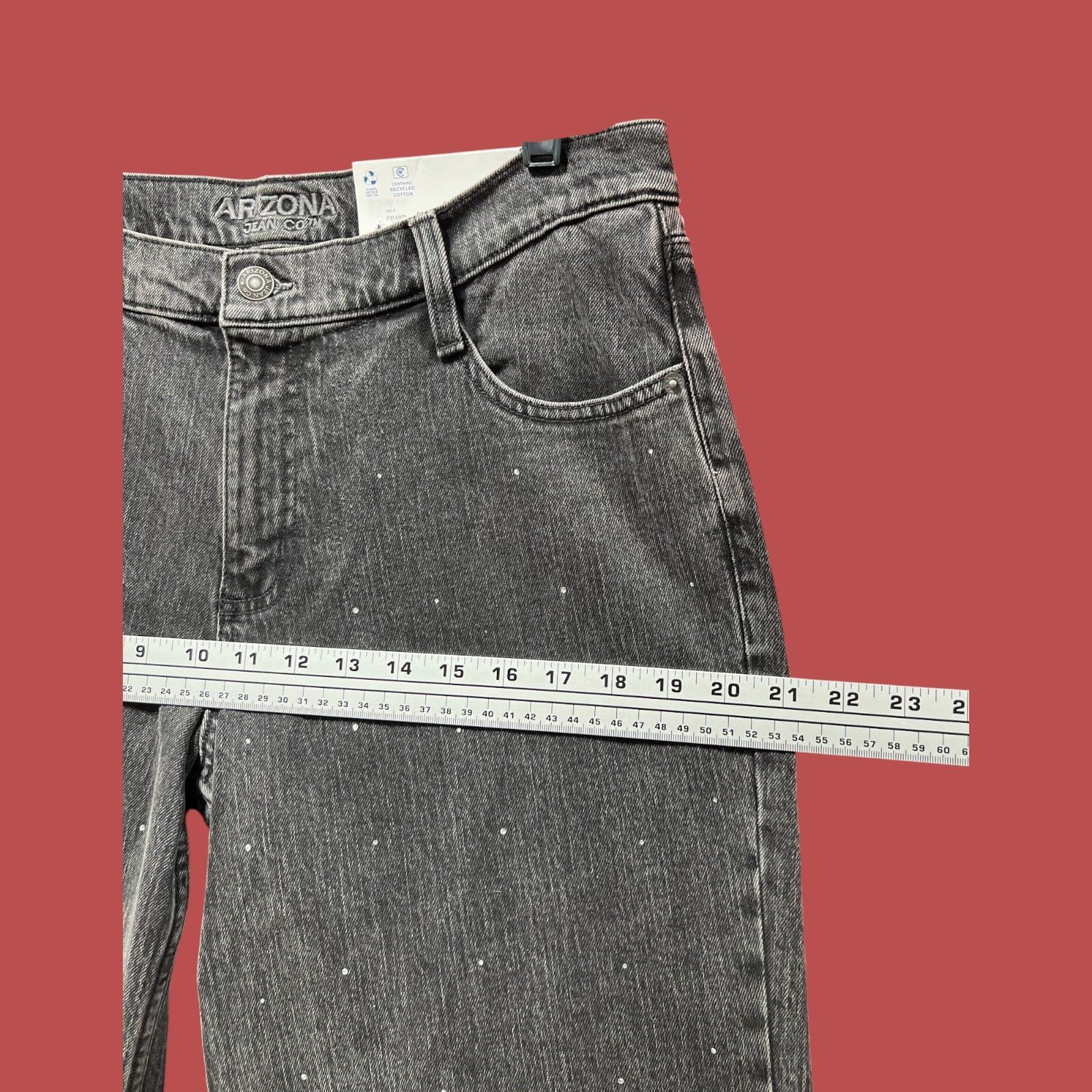 Arizona Jean Co. Arizona - Women's Low-Rise Baggy Jeans - Wide Leg - Rela Size 33" - 4 Thumbnail