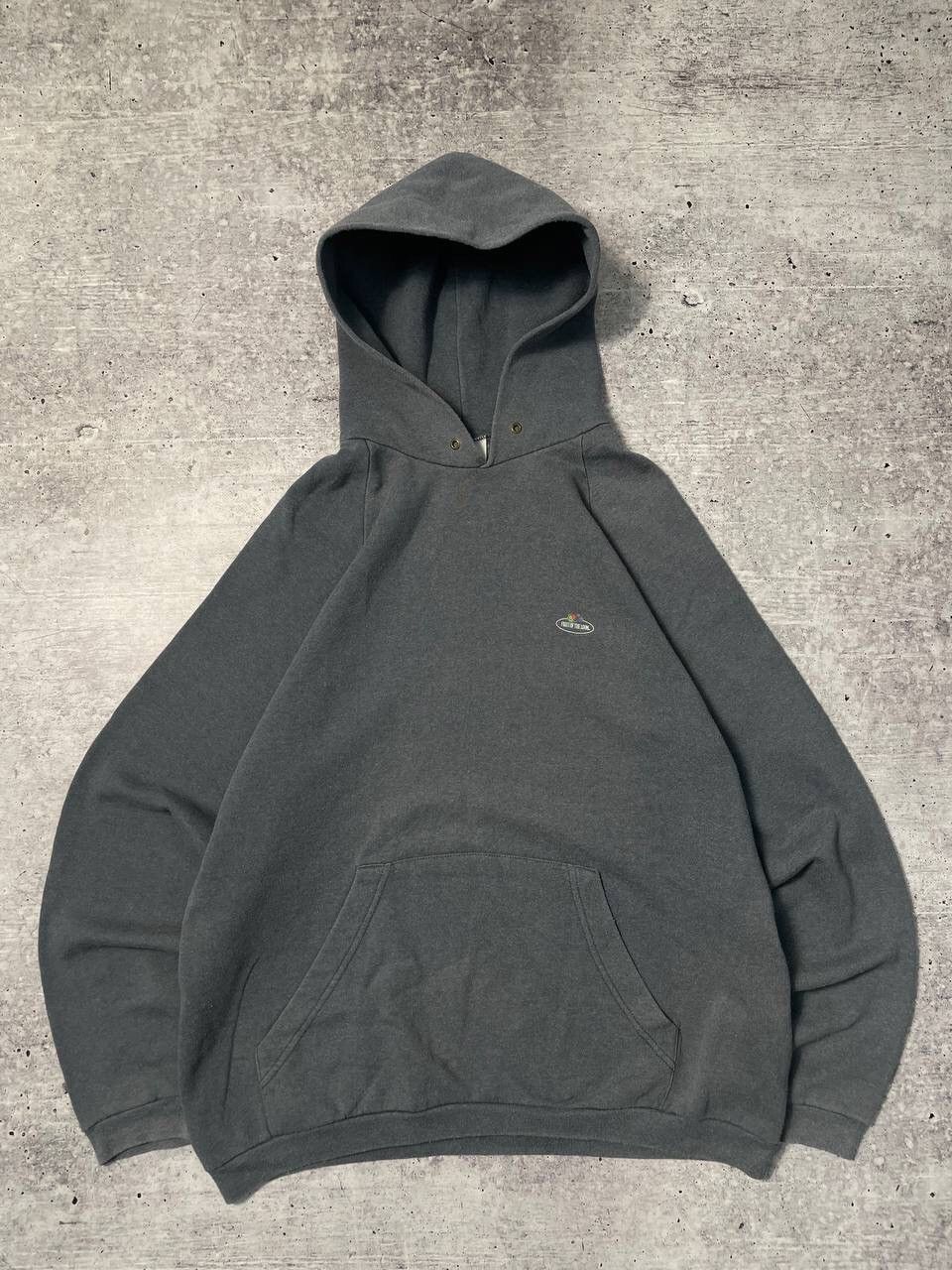 Fruit Of The Loom Vintage 90s Fruit Of The Loom FOTL Faded Baggy Hoodie Y2K Size US L / EU 52-54 / 3 - 1 Thumbnail
