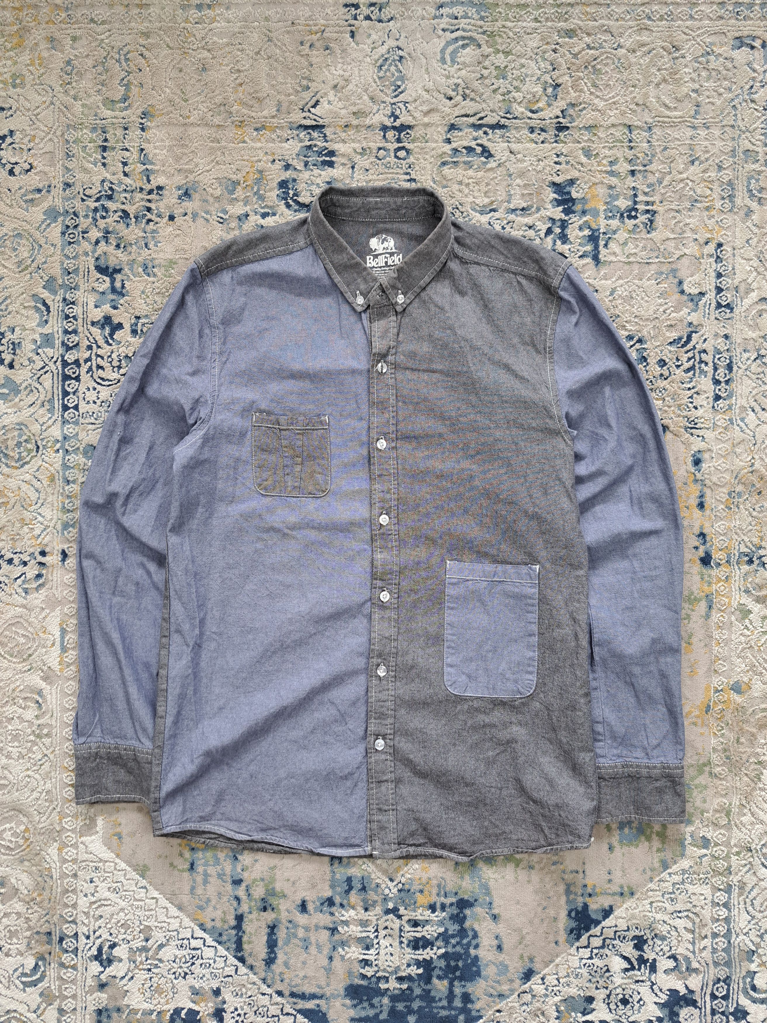 Bellfield Bellfield Two Tone Pocket Button Up Shirt Denim Avant Garde Size US M / EU 48-50 / 2 - 1 Thumbnail