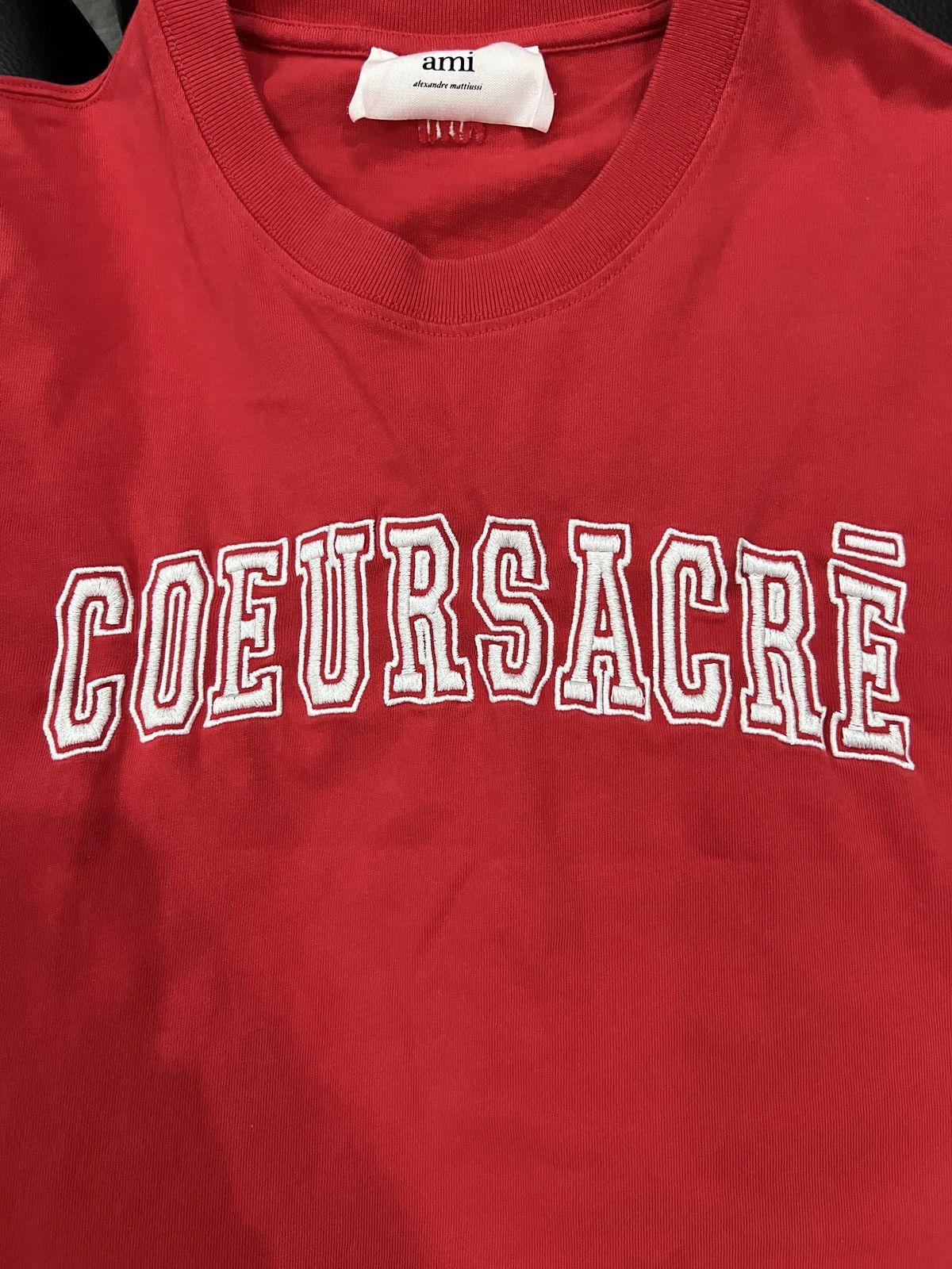 AMI Ami Paris COEURSACRE Embroidered T-Shirt Size US S / EU 44-46 / 1 - 4 Thumbnail