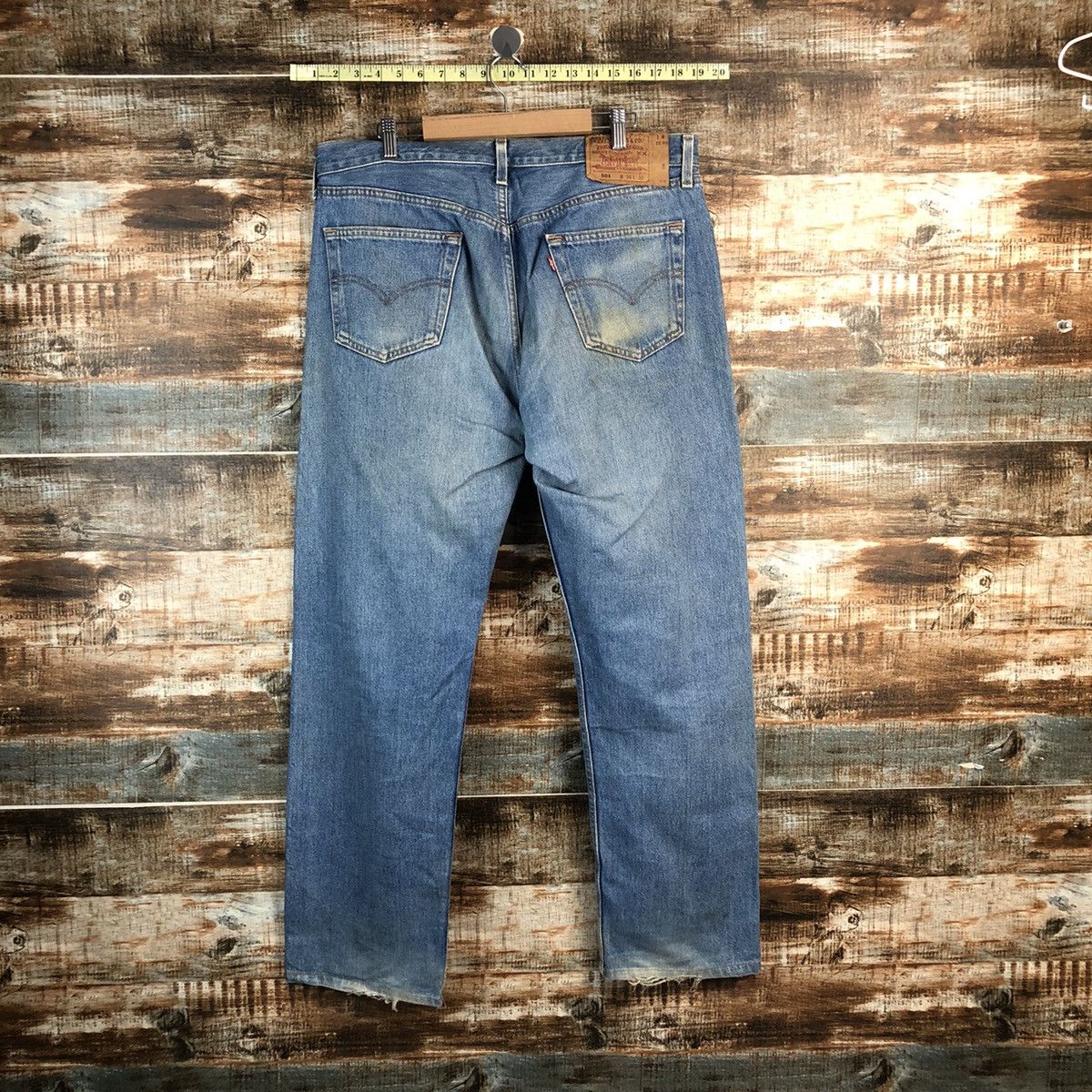 Levi's Levis 501 vintage ripped Blue Denim Pants #A2578 Size US 37 - 13 Thumbnail