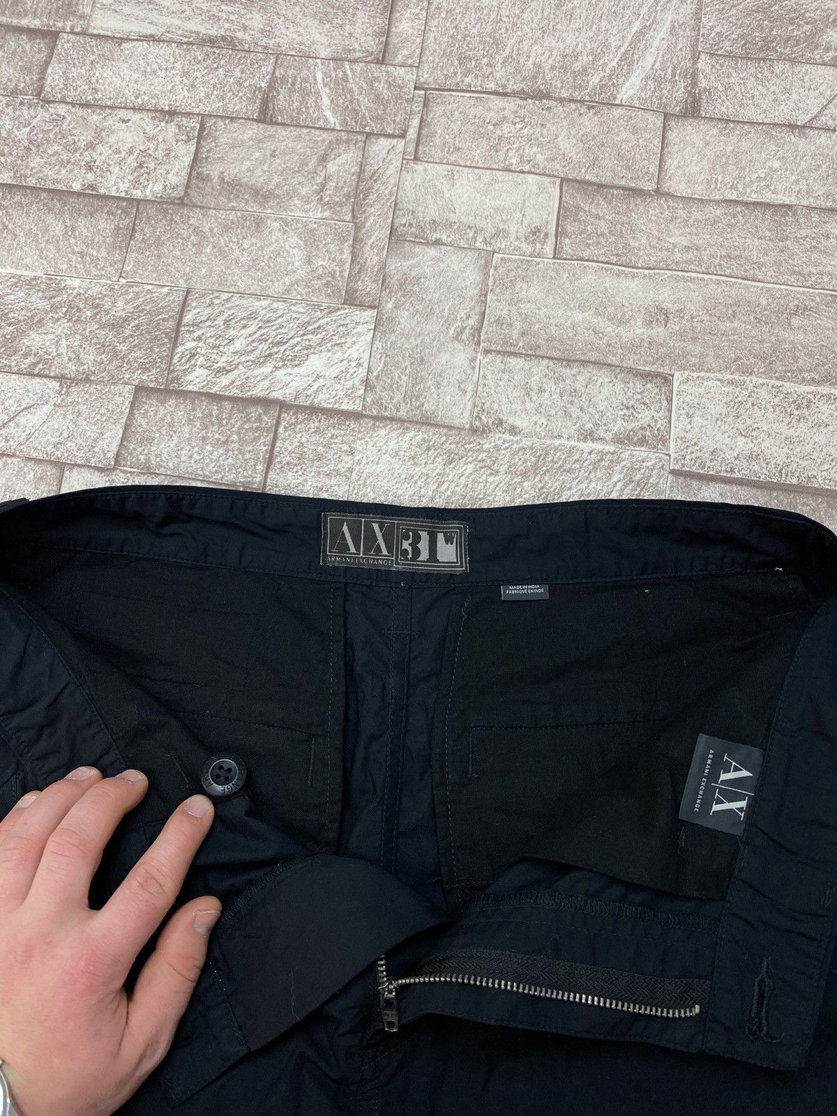 Armani Exchange × Band Tees Armani Cargo Shorts pants Silver Logo 31 by Kanye West Size US 31 - 9 Thumbnail