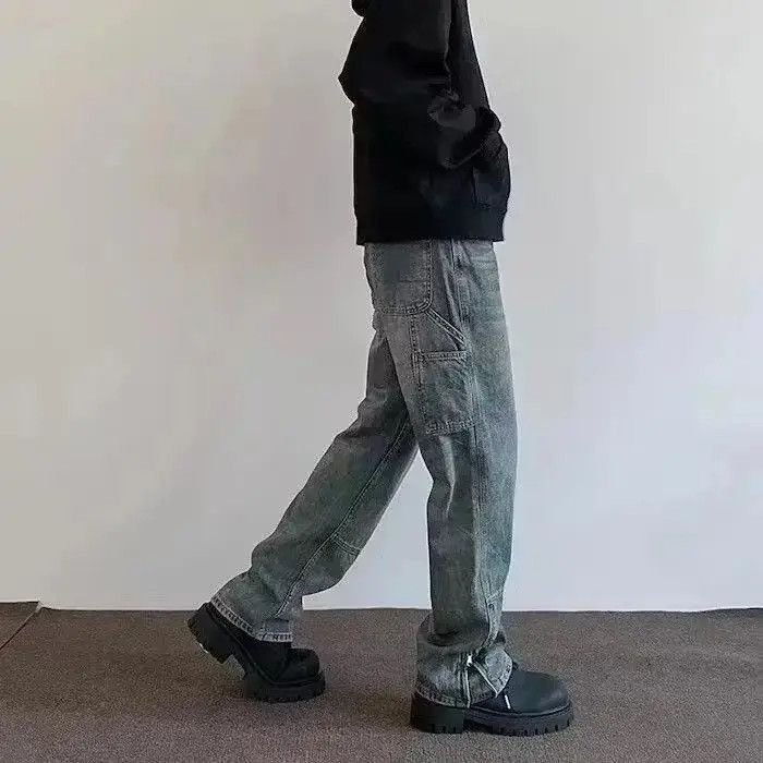 Japanese Brand Faded Wash Denim Jeans, Grunge Jeans, Opium Jeans Size US 32 / EU 48 - 3 Thumbnail