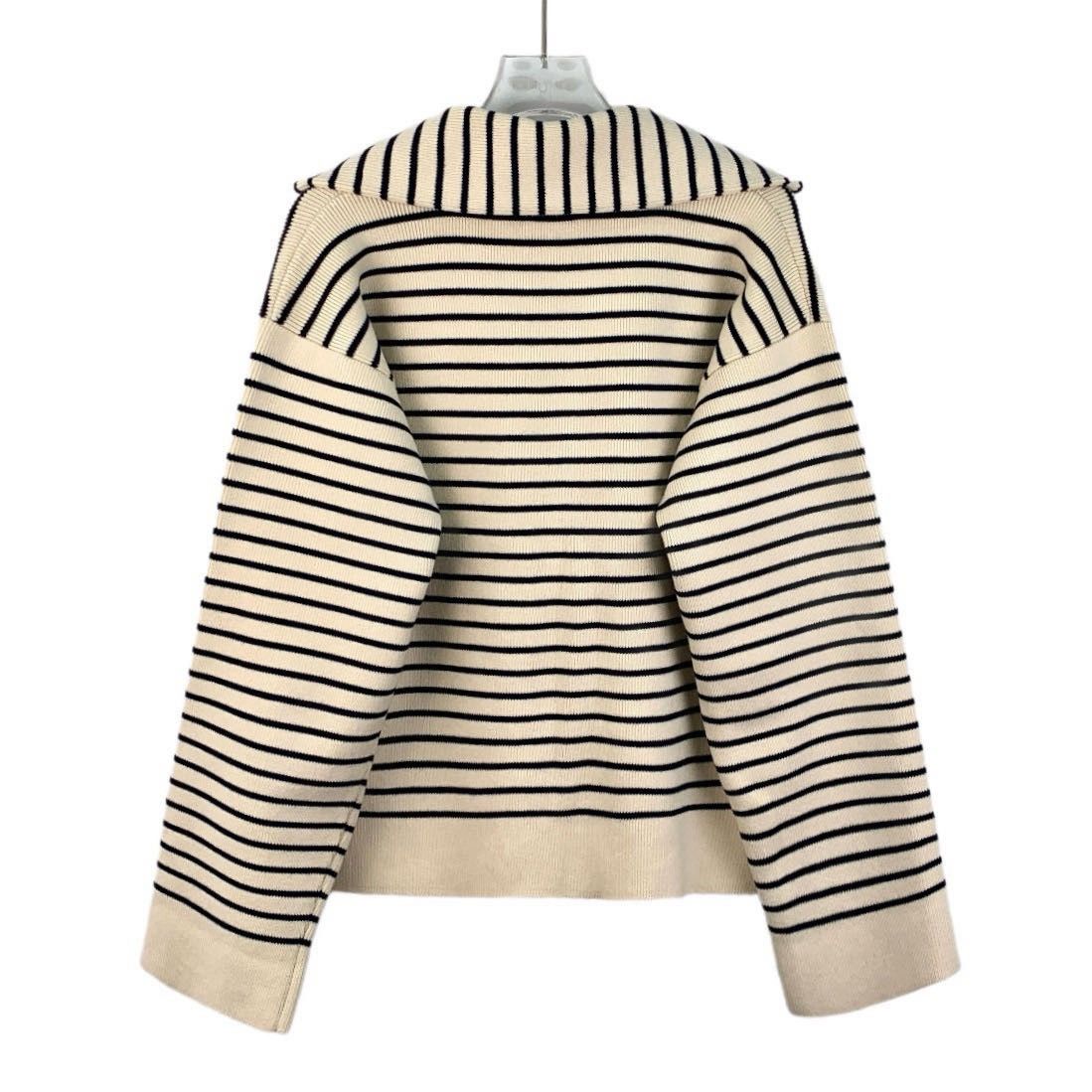 Celine Celine Colorblocked Striped Cotton V-Neck Long Sleeve Knit Size S / US 4 / IT 40 - 2 Thumbnail