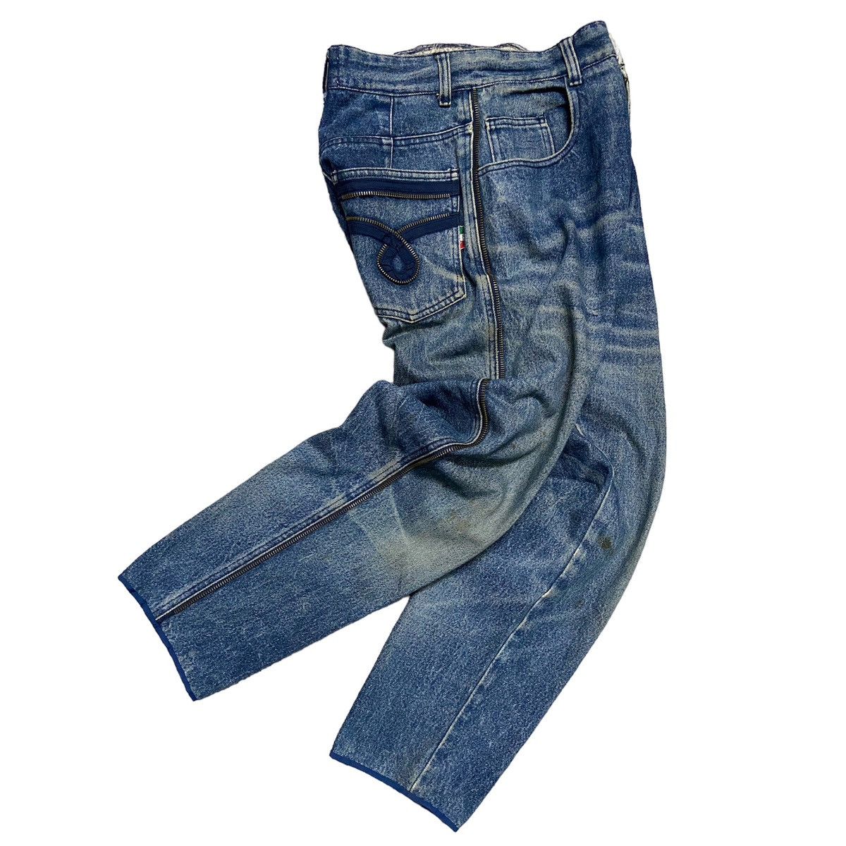 image of Distressed Denim x Moschino Zipper Womens Denim in Blue (Size 26)