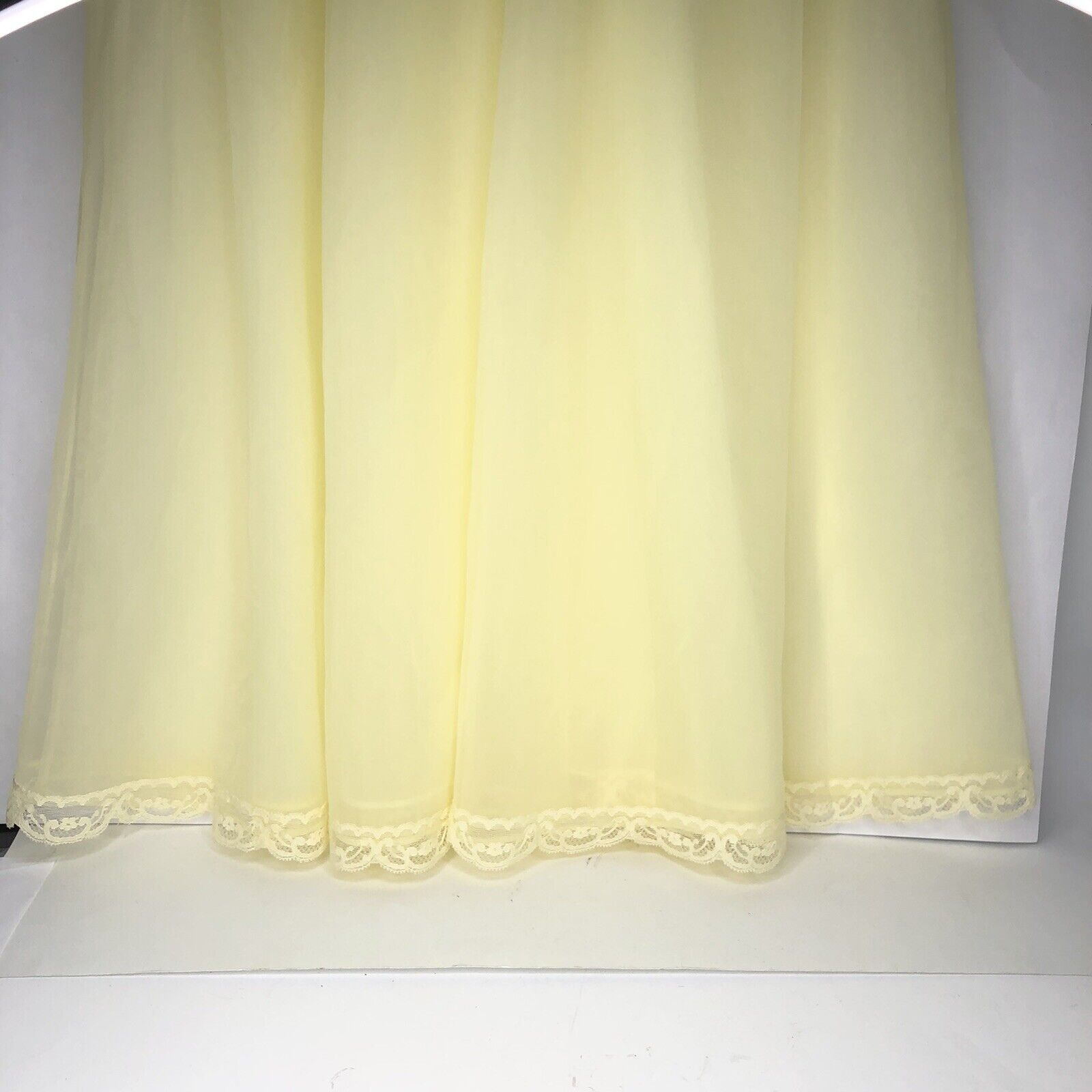 Other VTG SHADOWLINE Nylon Night Gown Peignoi Size S Yellow Sheer Size S / US 4 / IT 40 - 10 Thumbnail