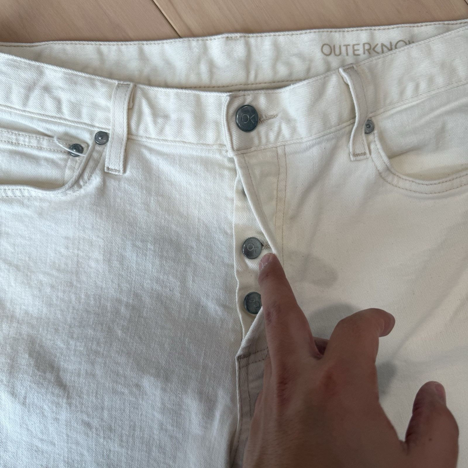 Outerknown Outerknown Fillmore Boyfriend Jeans Women's 31 White Glam Size 31" - 5 Thumbnail