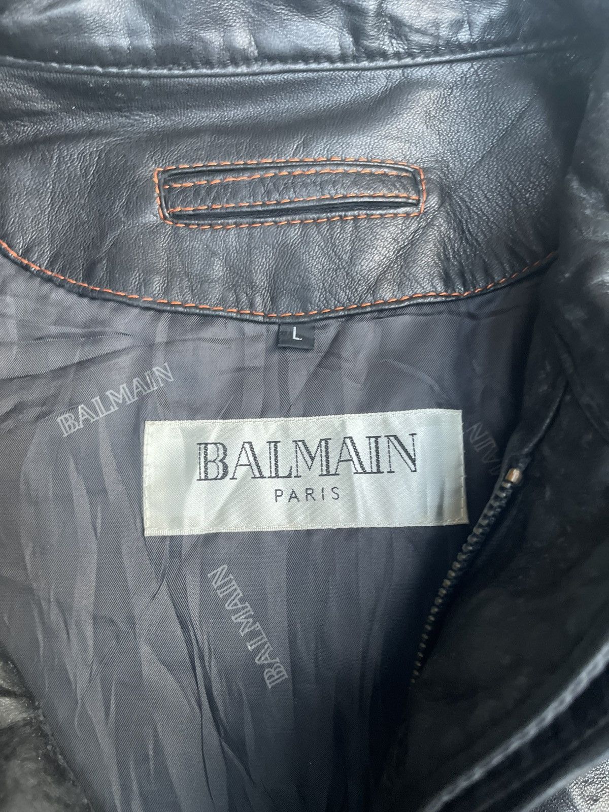 Balmain BALMAIN Paris Black Leather Jacket Size US L / EU 52-54 / 3 - 3 Thumbnail