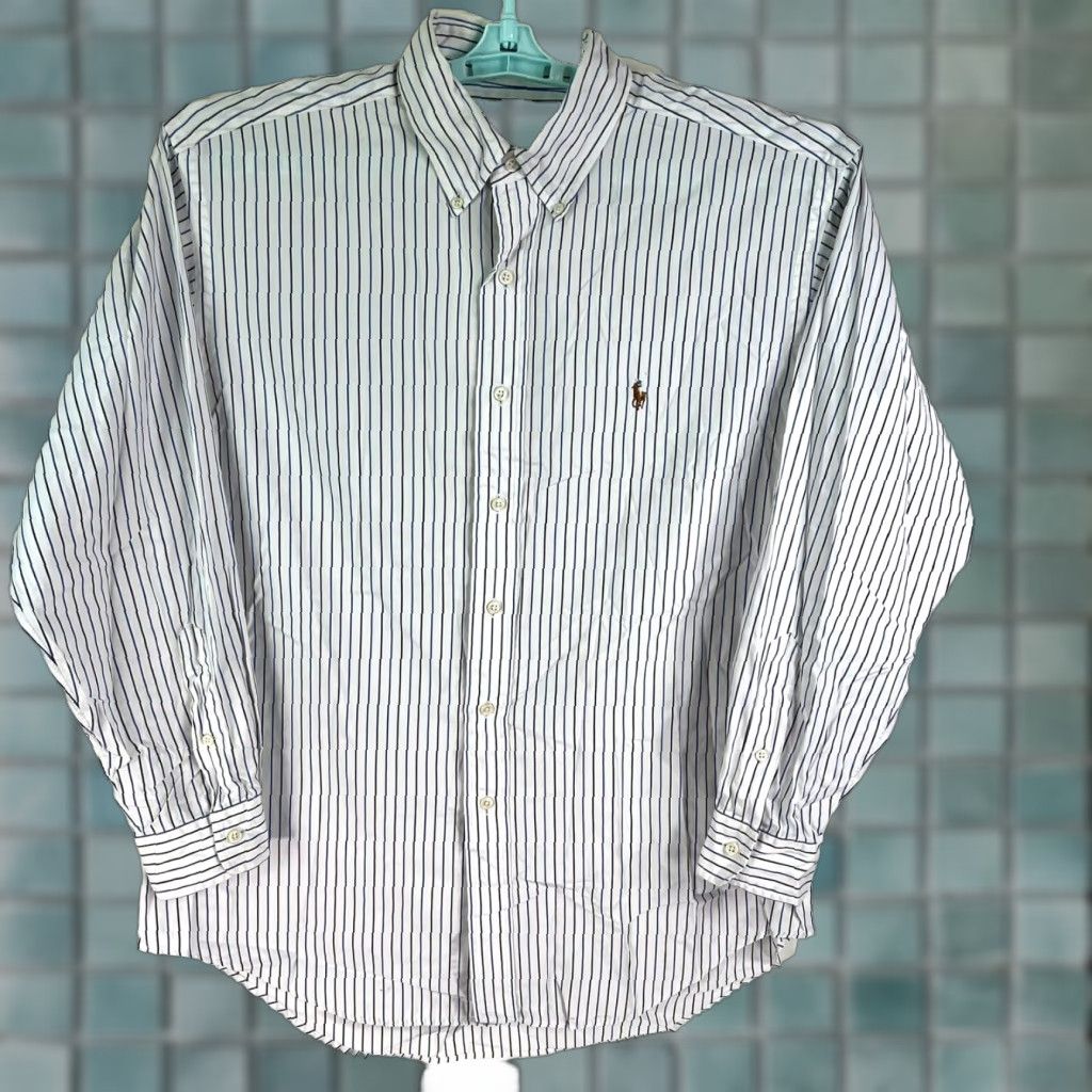 Ralph Lauren Ralph Lauren Shirt Mens Size 16 X33 Striped White/Blue Button-Down Size US L / EU 52-54 / 3 - 1 Thumbnail
