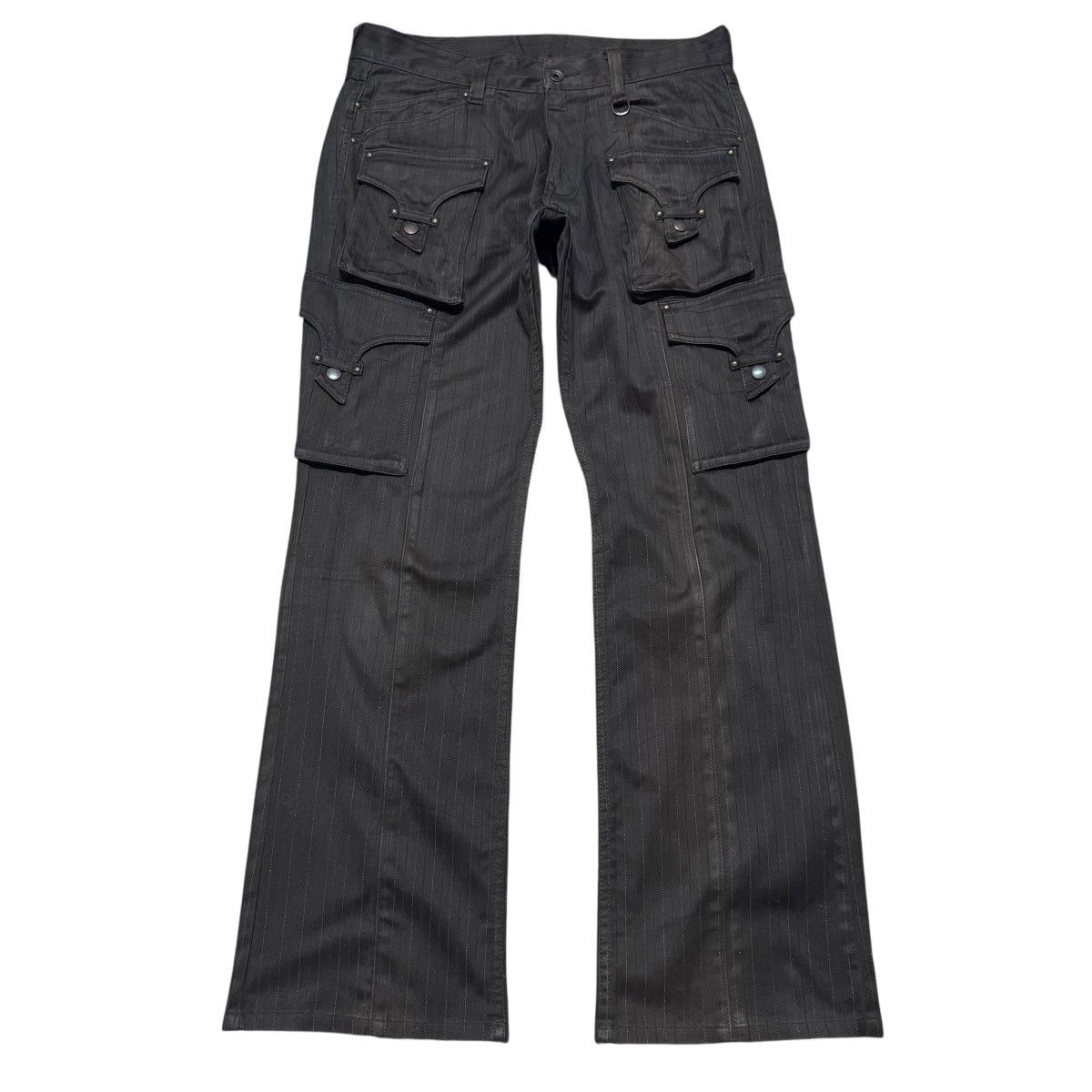 HIDEAWAYS Hideaways Nicole Pinstriped Cargo Pants Flare Size US 34 / EU 50 - 1 Thumbnail