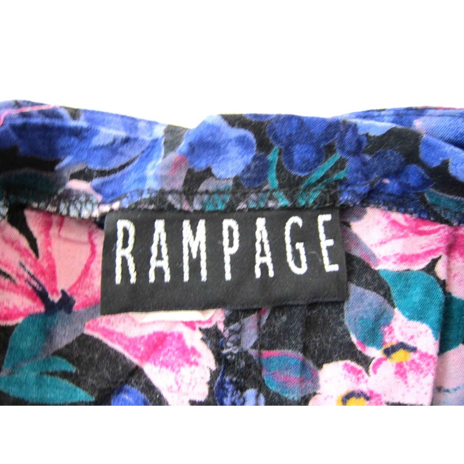 Vintage Vtg Rampage Rayon Floral High Rise Bermuda Short Women 8 Pink White Purple Pocket 44" hip 31" waist 14" rise Womens Size 30" / US 8 / IT 44 - 3 Thumbnail