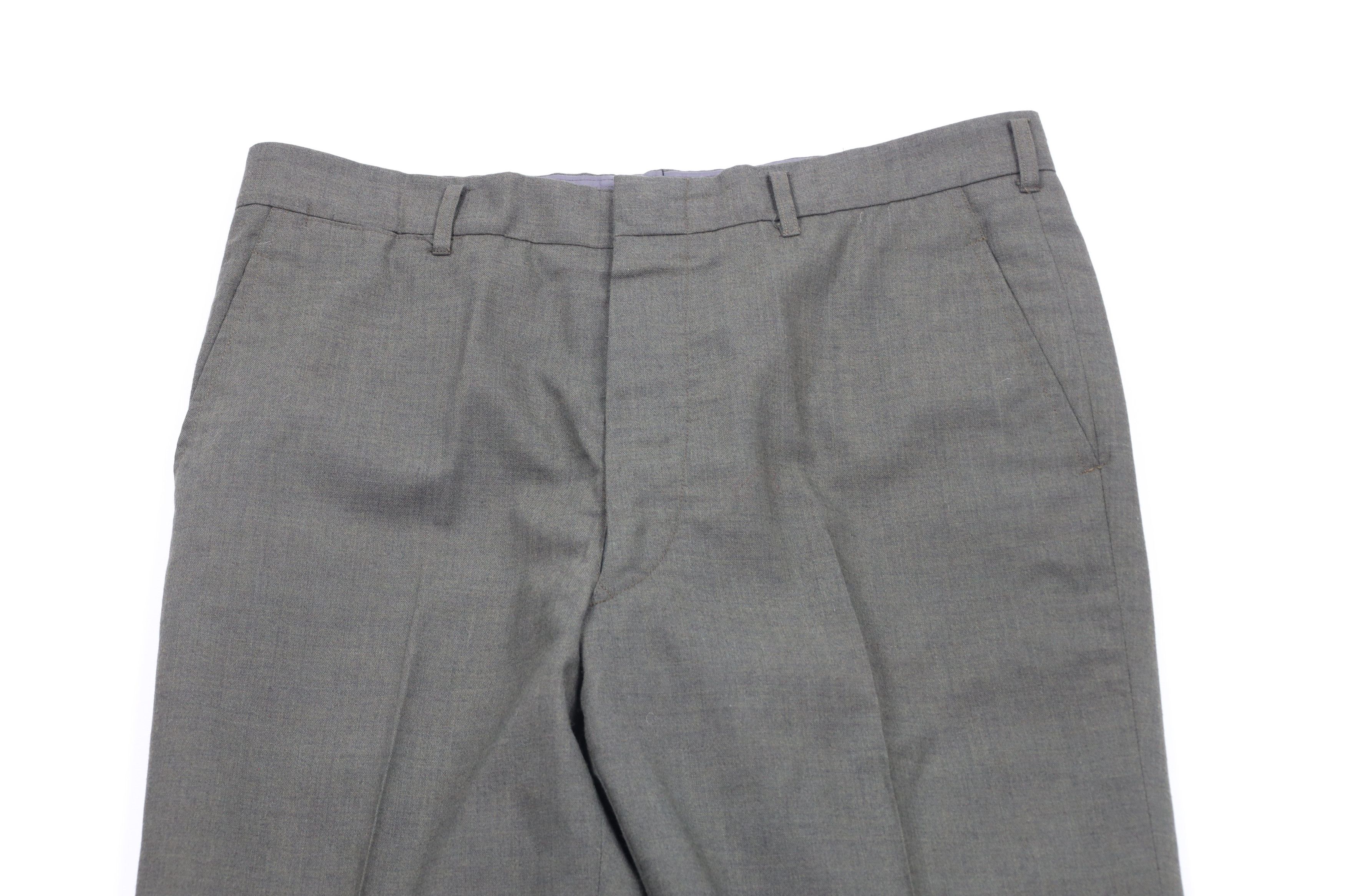 Vintage Vintage 70s Streetwear Flat Front Trousers Chino Pants Green Size US 34 / EU 50 - 2 Thumbnail