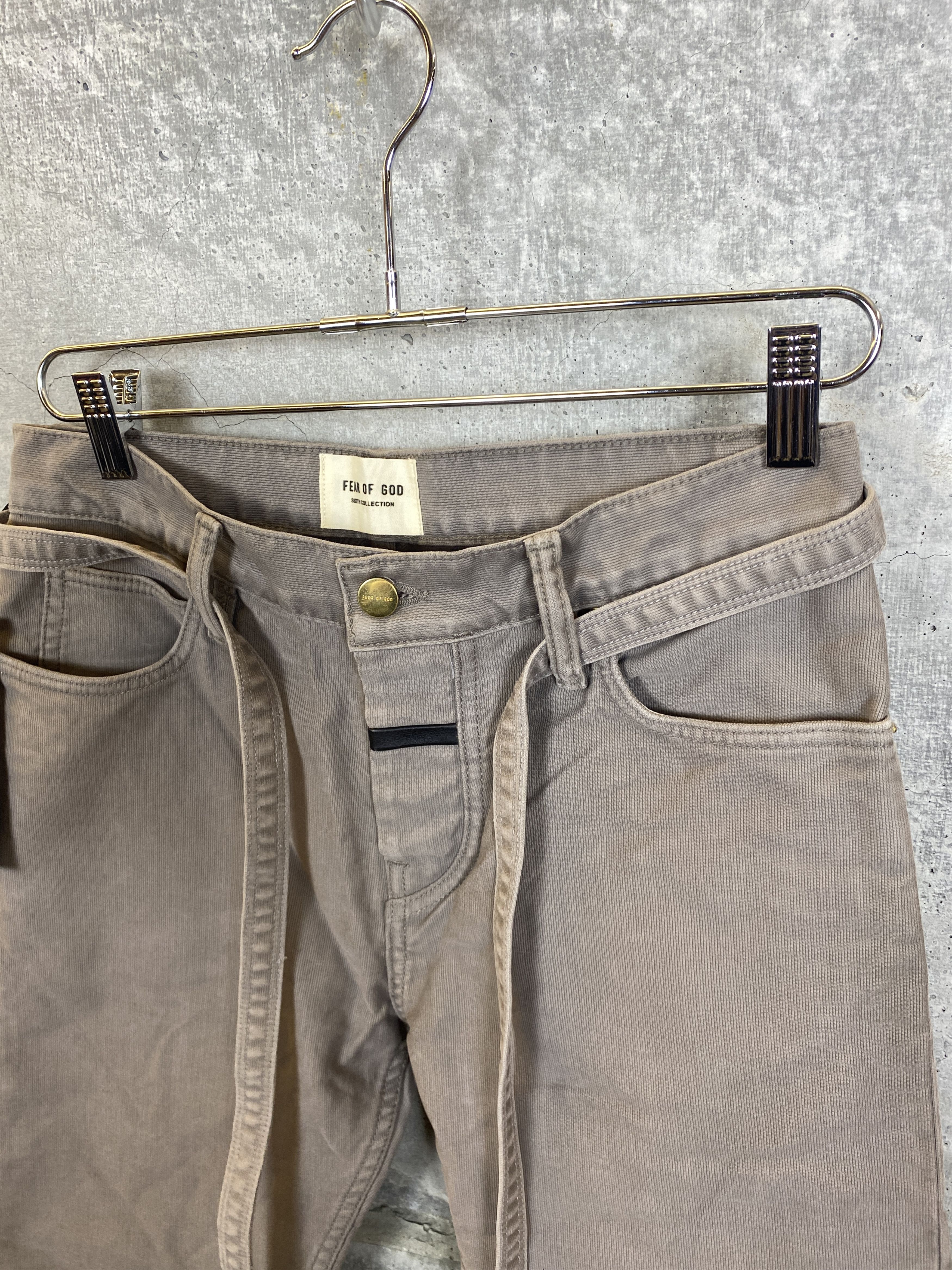 Fear of God NWOT FEAR OF GOD GRAY CORDUROY BELTED SIXTH JEANS Size US 28 / EU 44 - 3 Thumbnail