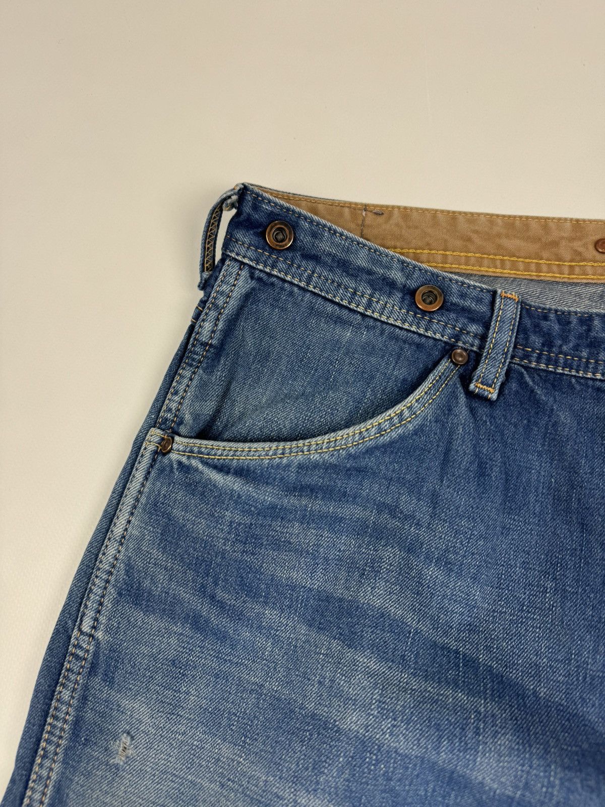 Edwin Edwin 550923 Over Works Factory Distressed Jeans Pants Size US 34 / EU 50 - 9 Thumbnail