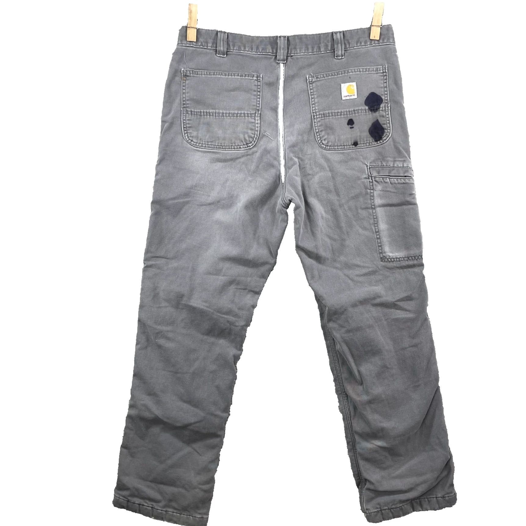 Carhartt Carhartt Knit Lined Pant Men 34x29* Thermal Rugged Flex Utility Workwear Pant Casual Men 34 Gray Carhartt 103342-039 Canvas Cotton Warm Size US 34 / EU 50 - 2 Thumbnail