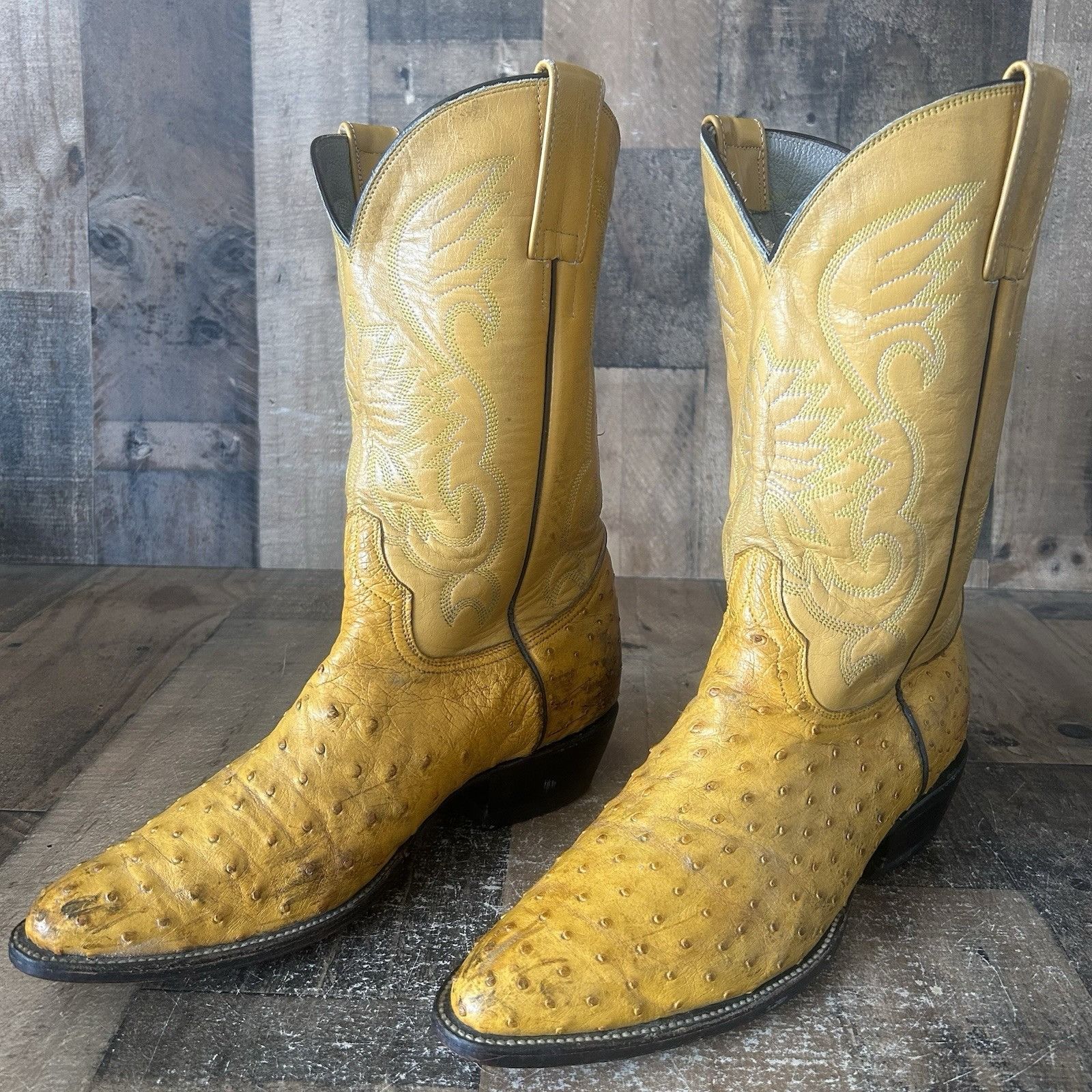 Vintage Custom Vintage Unbranded Ostrich Cowboy Boots Mens 9 Size US 9 / EU 42 - 1 Thumbnail