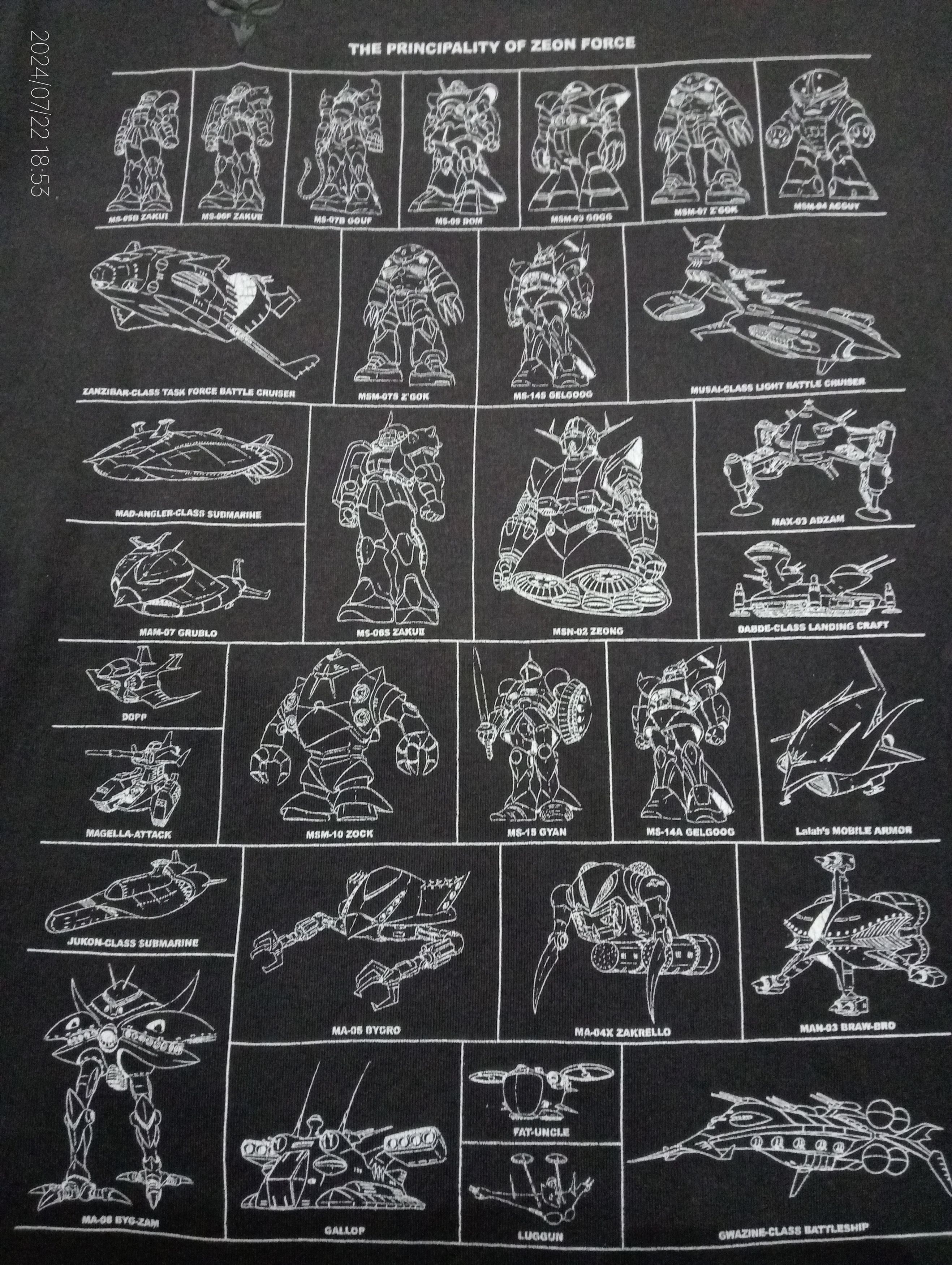 Anime × Japanese Brand Vintage Gundam The Principality of Zeon Force Tee Size US XL / EU 56 / 4 - 3 Thumbnail