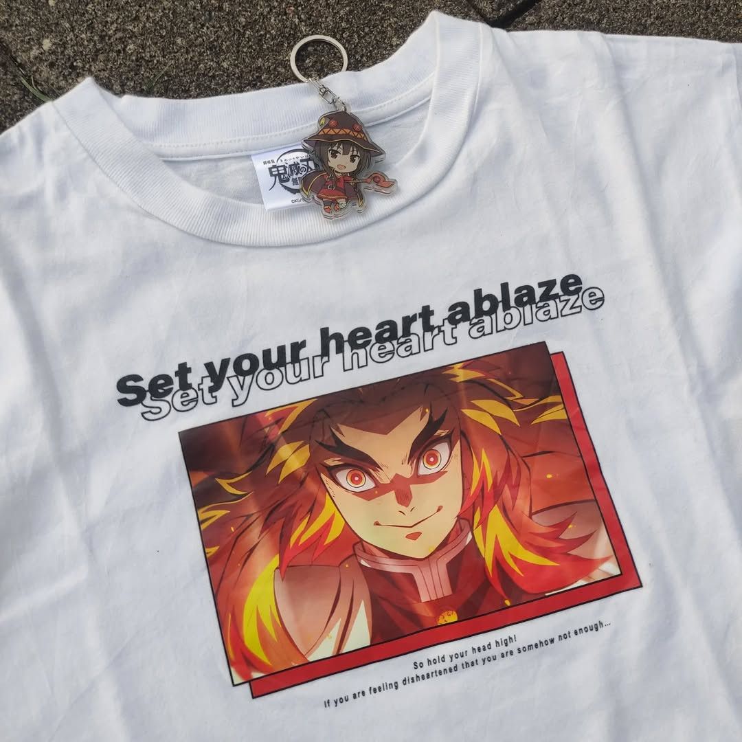Anime Kimetsu no Yaiba Demon Slayer Rengoku Kyojuro Official Tee Size US L / EU 52-54 / 3 - 1 Thumbnail
