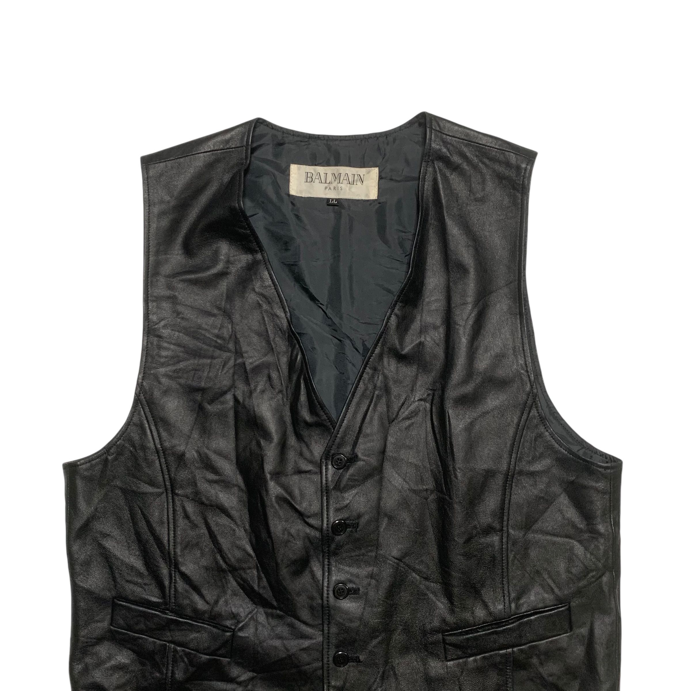 Balmain Balmain Paris Leather Vest Size US M / EU 48-50 / 2 - 3 Thumbnail