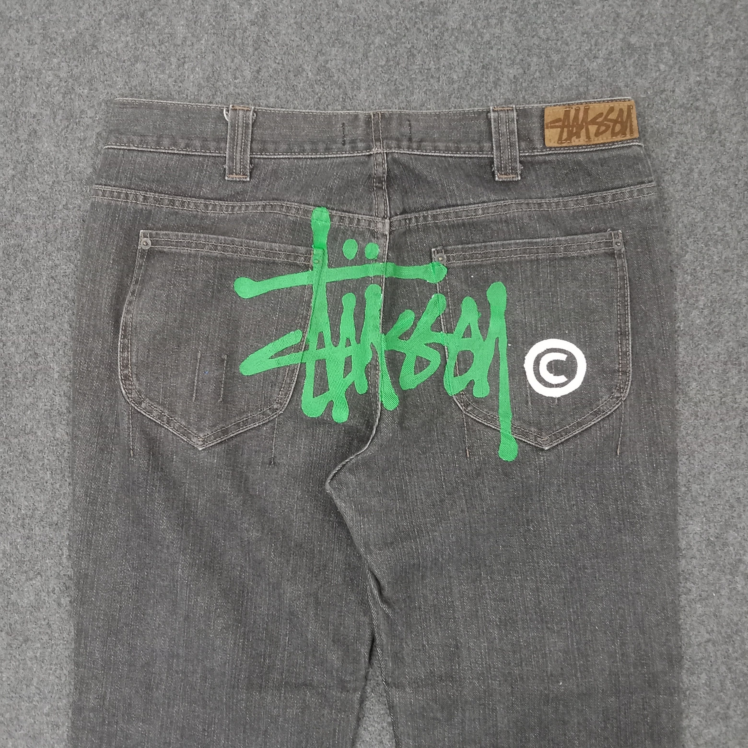 Stussy × Vintage Stussy American Streetwear Custom Art Denim Jeans C217N23 Size US 33 - 2 Thumbnail