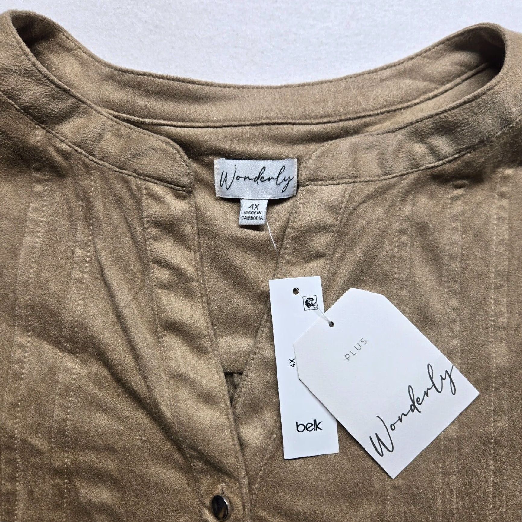 Vintage VINTAGE Wonderfly Solid Brown 3/4 Sleeve Tunic Blouse Adult Women's Plus 4X Size XXL / US 16-18 / IT 52-54 - 3 Thumbnail