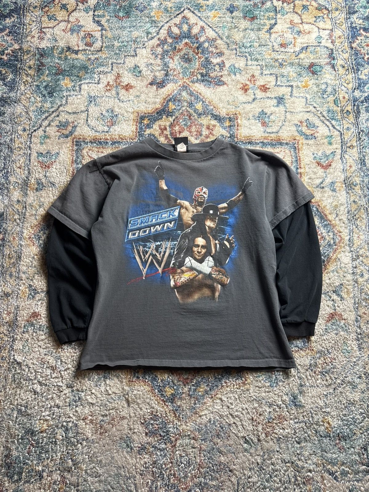 WWE Vintage WWE Smackdown Undertaker HBK Rey Mysterio T-shirt Size US S / EU 44-46 / 1 - 1 Thumbnail