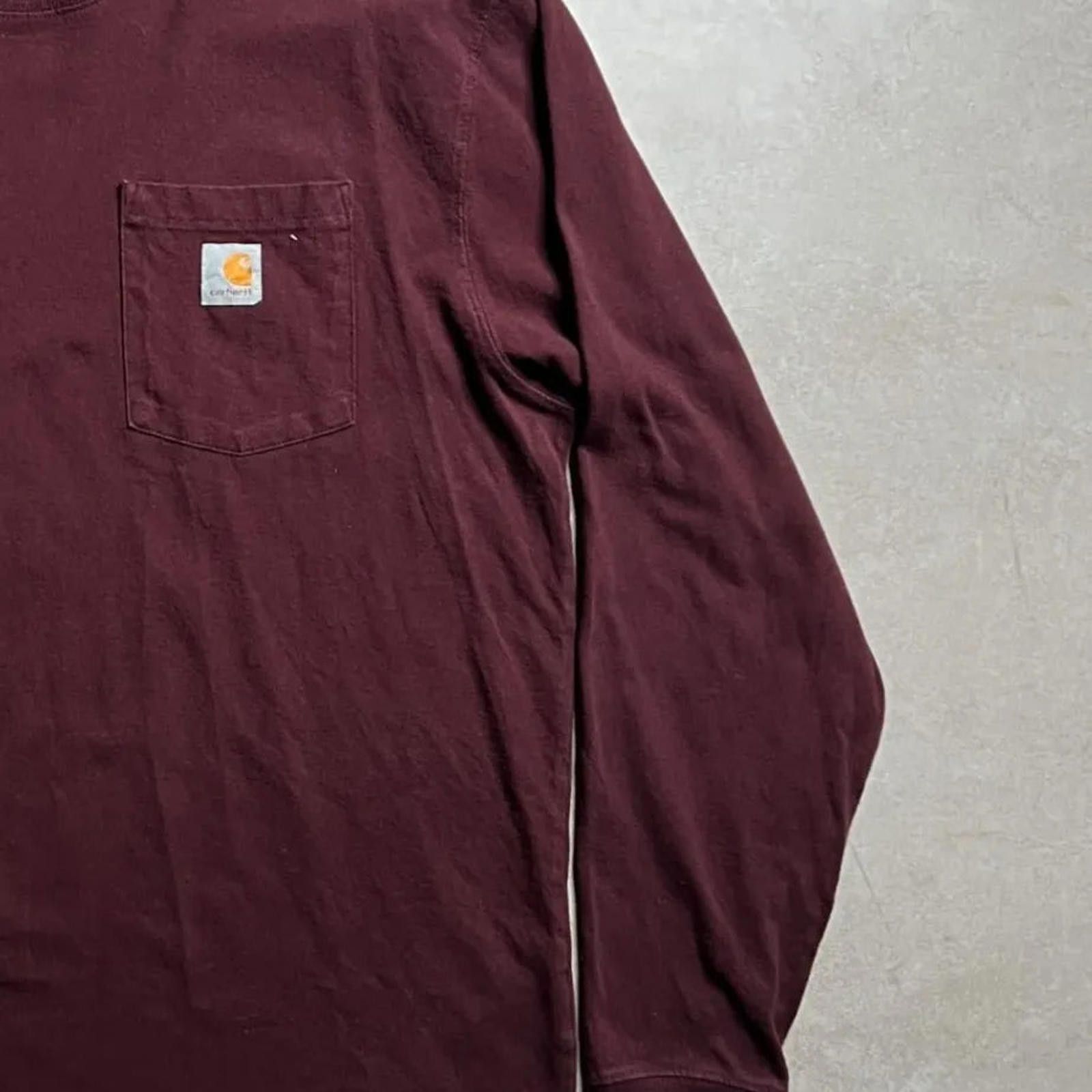 Carhartt Vintage Carhartt Burgundy Long Sleeve T-Shirt - L Size US L / EU 52-54 / 3 - 5 Thumbnail
