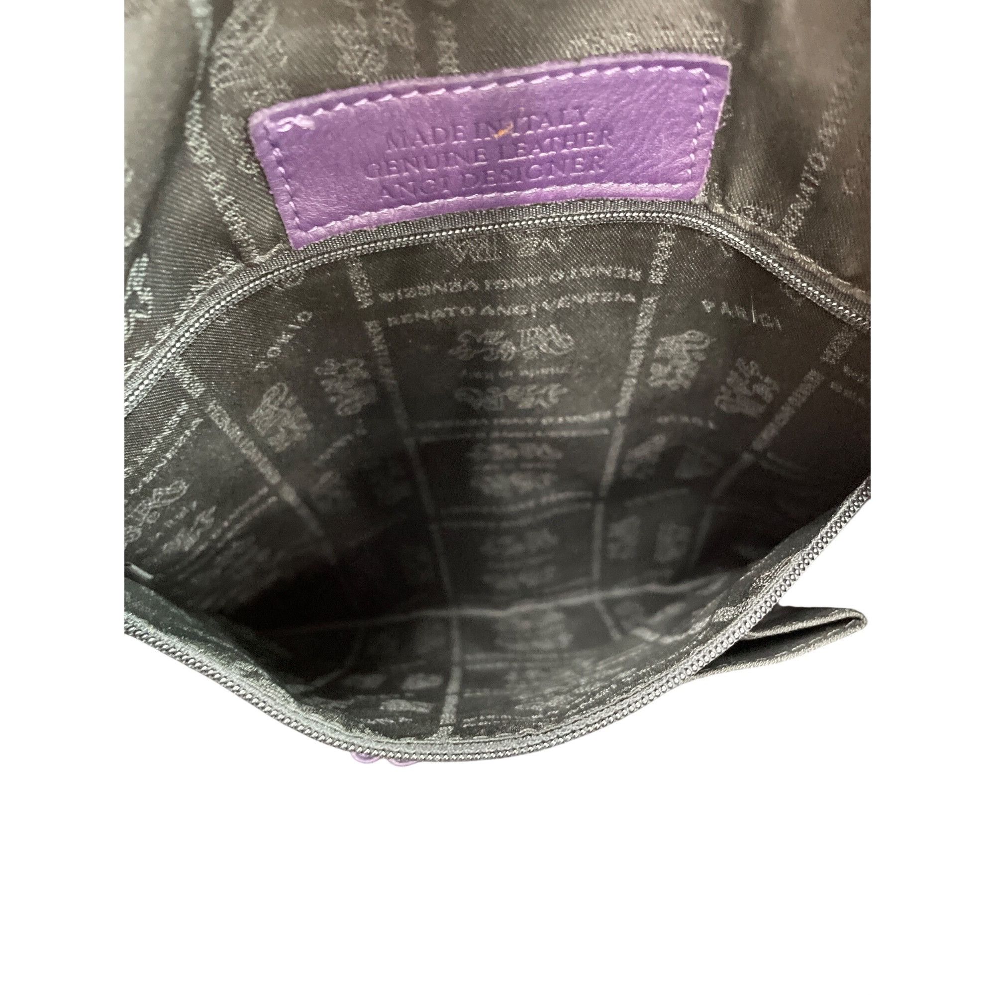 Other Renato Angi Vintage womans purple silver leather hobo should Size ONE SIZE - 11 Thumbnail