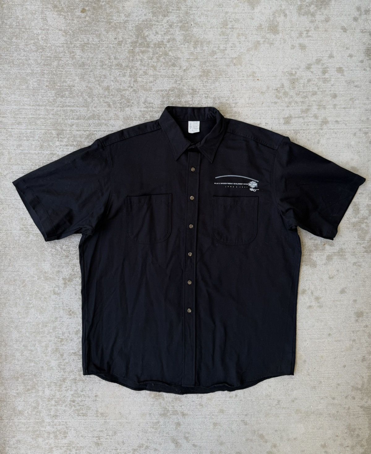 Harley Davidson 90s Workwear Button Up Short Sleeve Shirt Made in USA Size US XL / EU 56 / 4 - 1 Thumbnail