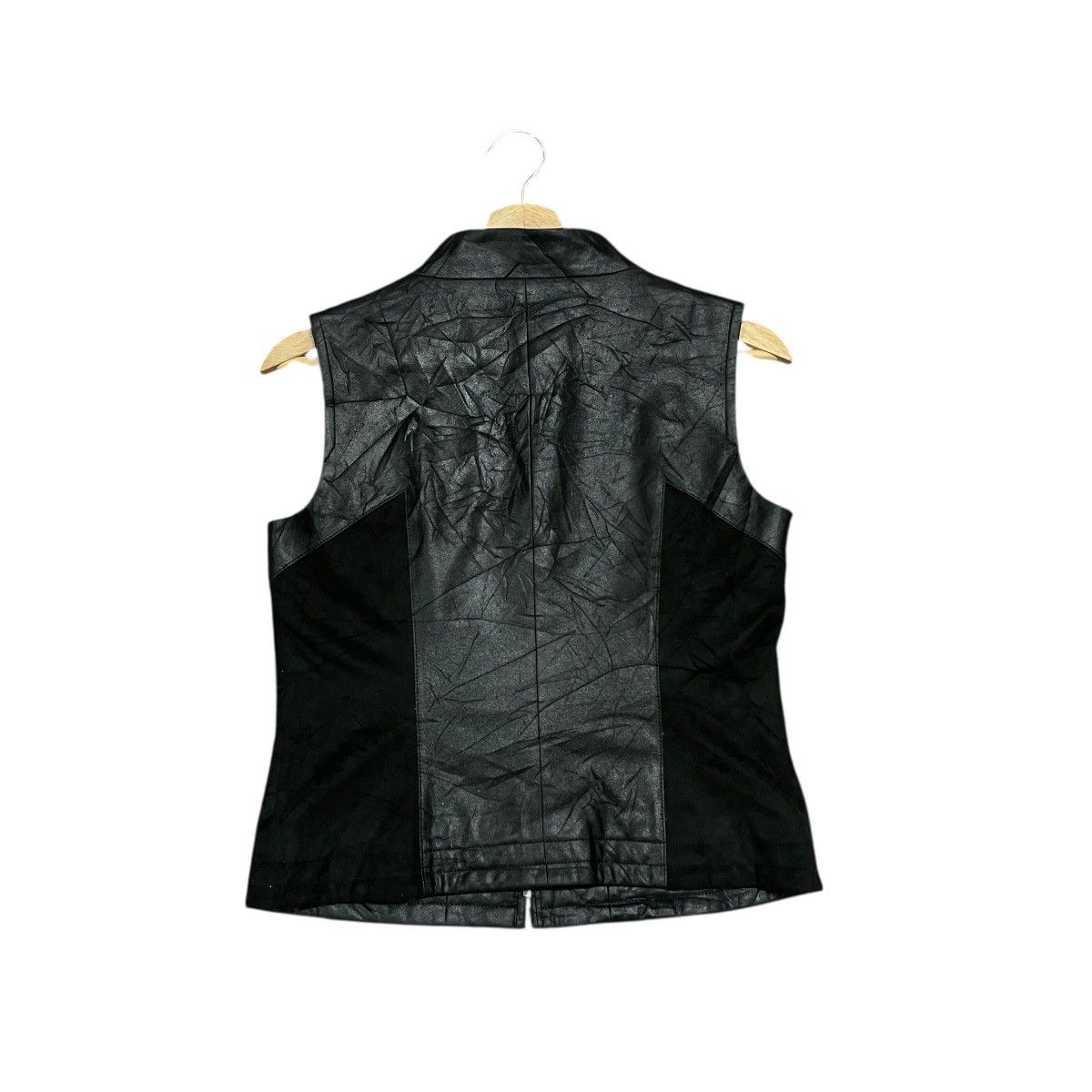 Karl Lagerfeld Vintage Karl Lagerfeld Faux Leather Biker Moto Vest Jacket Size US XS / EU 42 / 0 - 8 Thumbnail