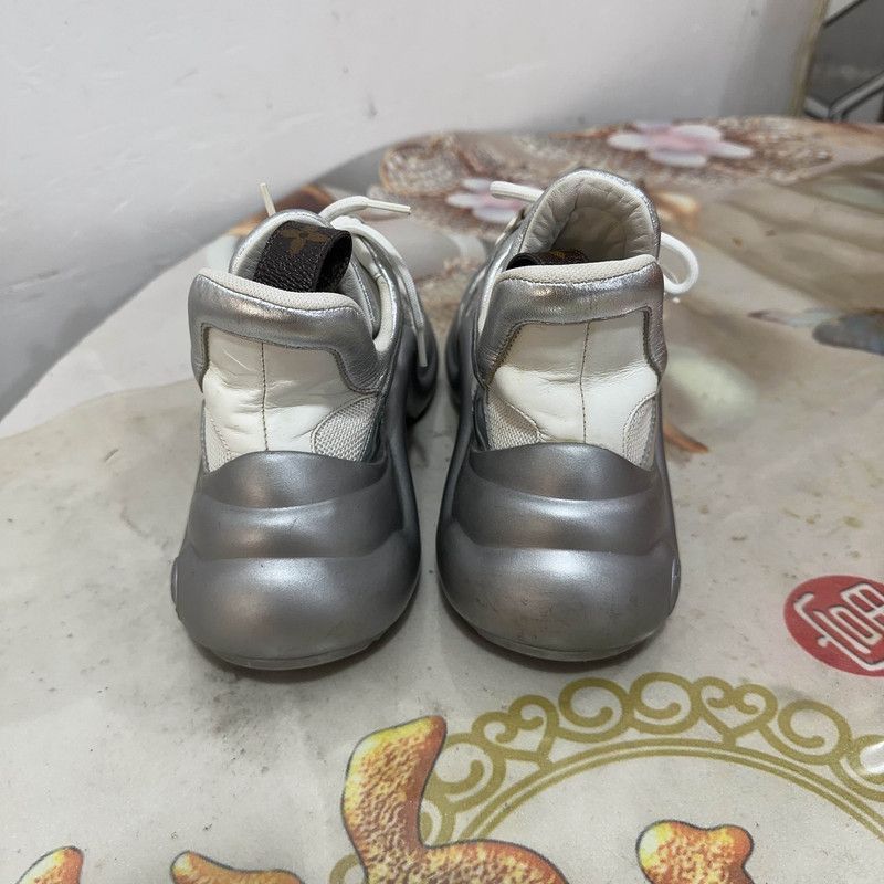 Louis Vuitton Louis Vuitton Silver Casual Sneakers - Size US 6.5 / EU 39-40 - 3 Thumbnail