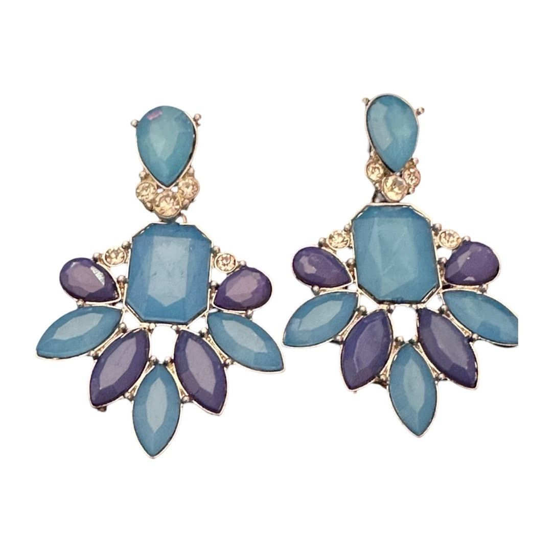 Other Y2K Vintage Jeweled Earrings In Blue Size ONE SIZE - 1 Thumbnail