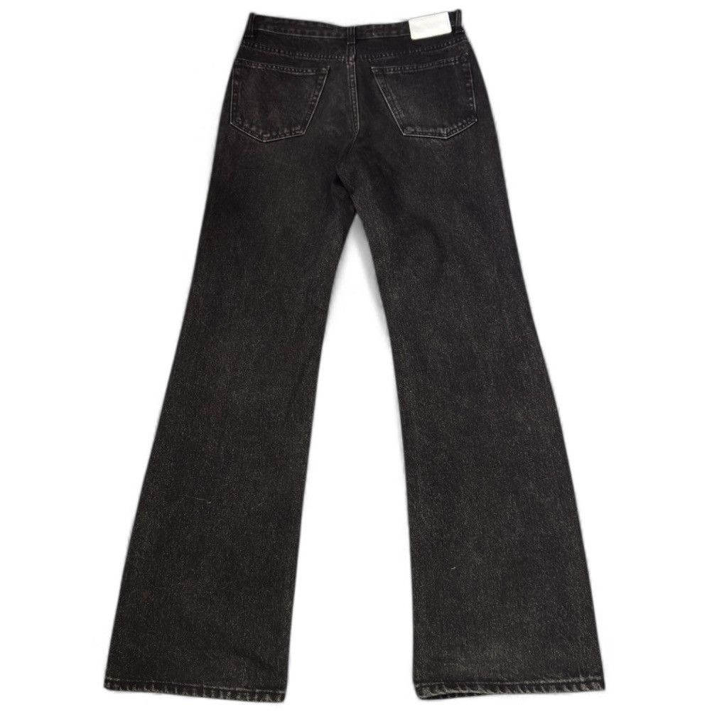 If Six Was Nine Flared Long Piece Worker Black Wash Denim Jeans Size US 29 - 2 Thumbnail