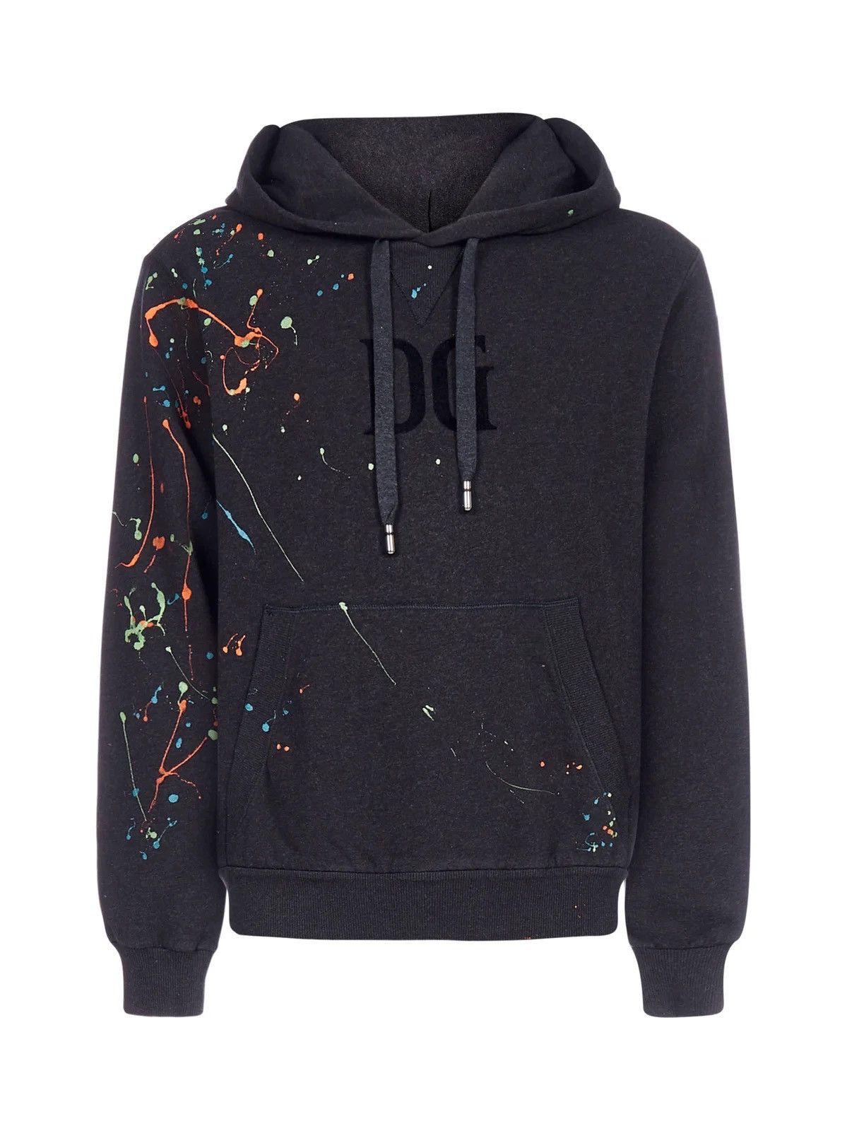 RARE DOLCE AND GABBANA PAINT SPLATTER HOODIE D&G CENTER LOGO