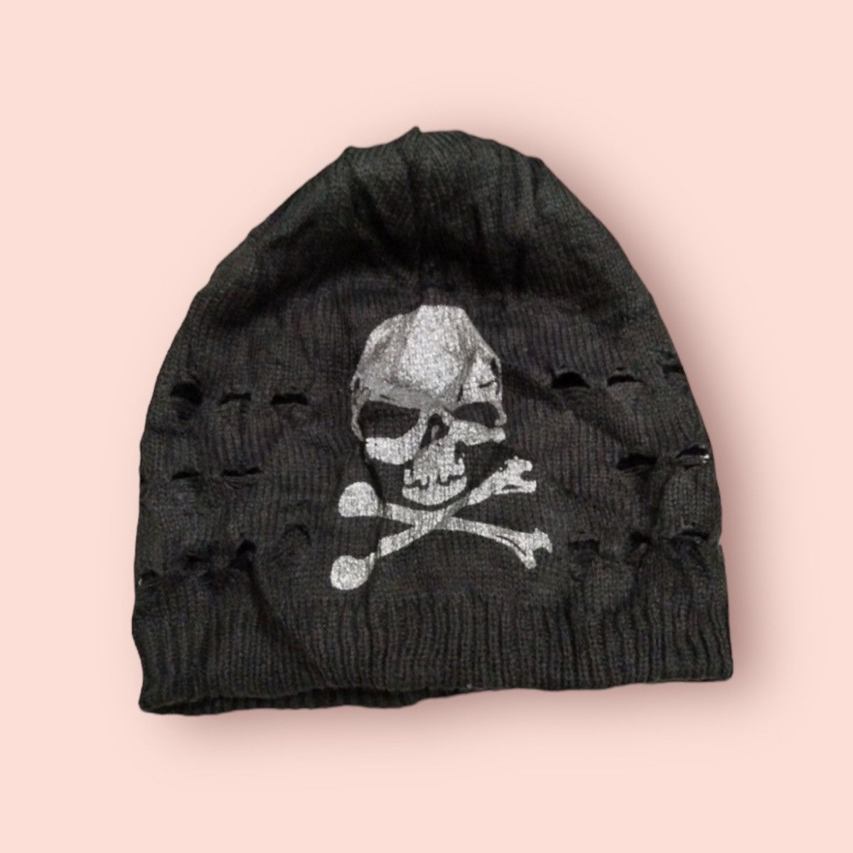 Other SKULL PUNK BONDAGE REVERSIBLE STRIPED DISTRESSED BEANIE Size ONE SIZE - 10 Thumbnail