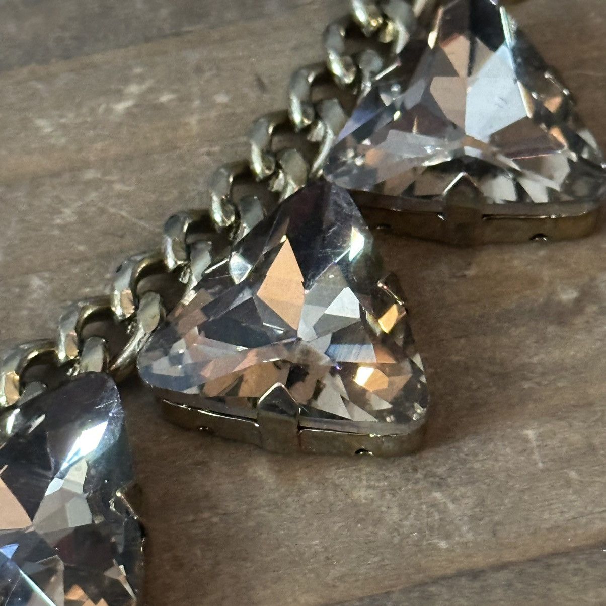 Other Gold tone Smokey triangular stones statement necklace Size ONE SIZE - 3 Thumbnail