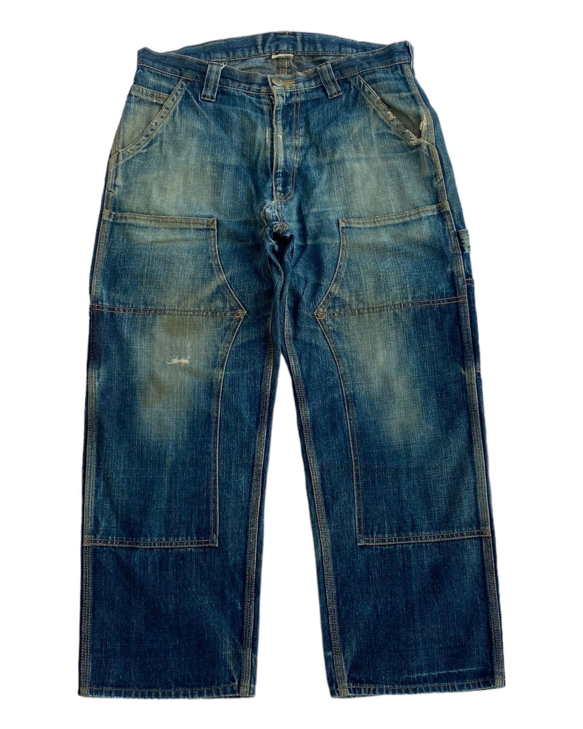 Japanese Brand VINTAGE ELNEST BAGGY DOUBLE KNEE DENIM CARPENTER JEANS Size US 34 / EU 50 - 1 Thumbnail