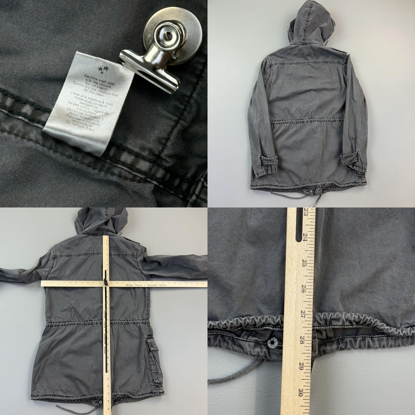 Vintage Talula Jacket Womens XS Gray Hooded Utility Military Trooper Drawstring Jacket Women XS Gray Hooded Utility Military Trooper Drawstring Size XS / US 0-2 / IT 36-38 - 8 Thumbnail